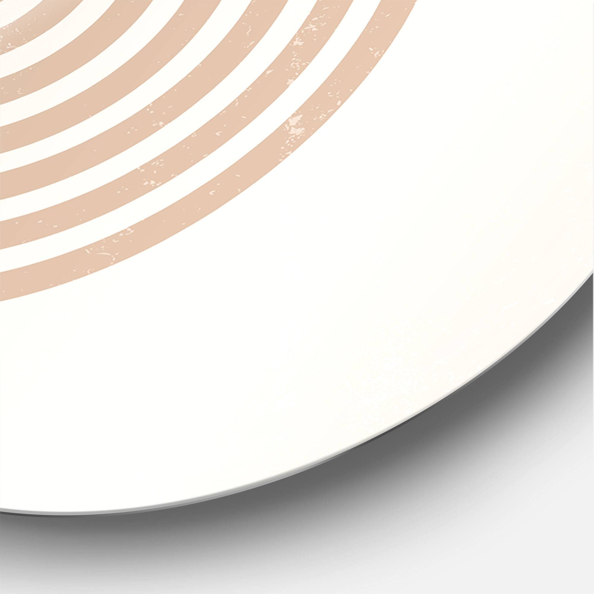 Designart - Abstract Geometrical Sun and Moon With Leaf I - Modern Metal Circle Wall Art