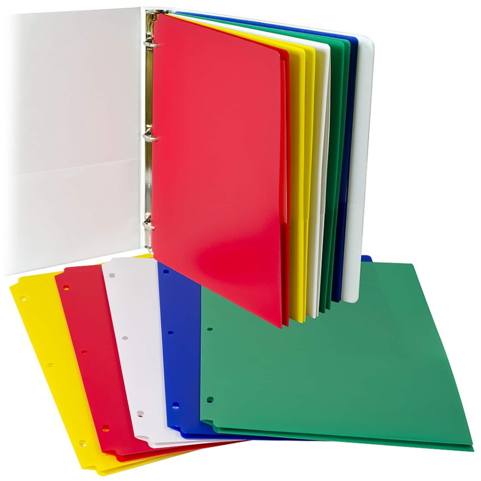 C-Line® Two-Pocket 3-Hole Punched Hole Portfolio Folders, 2 Packs of 10