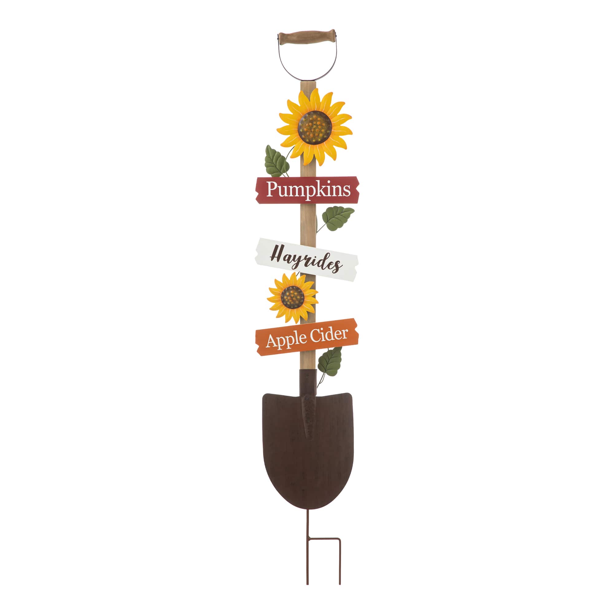 Glitzhome® 4ft. Fall Wood & Metal Shovel Yard Stake