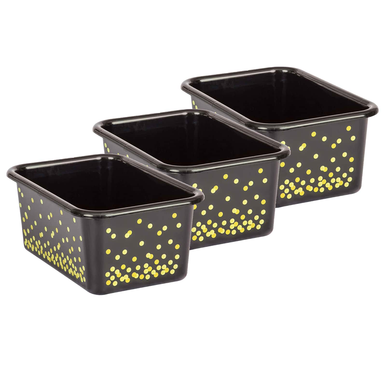 Teacher Created Resources® Small Confetti Plastic Storage Bin, 3ct.