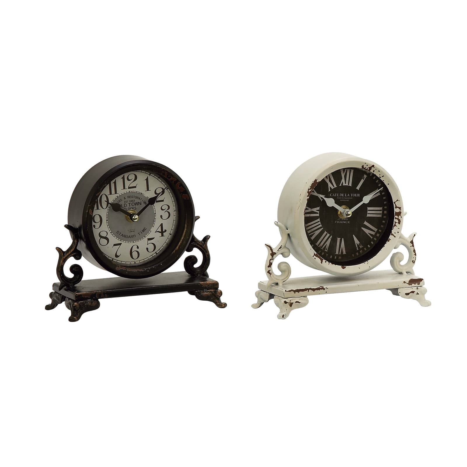 7" Metal Vintage Clock Set
