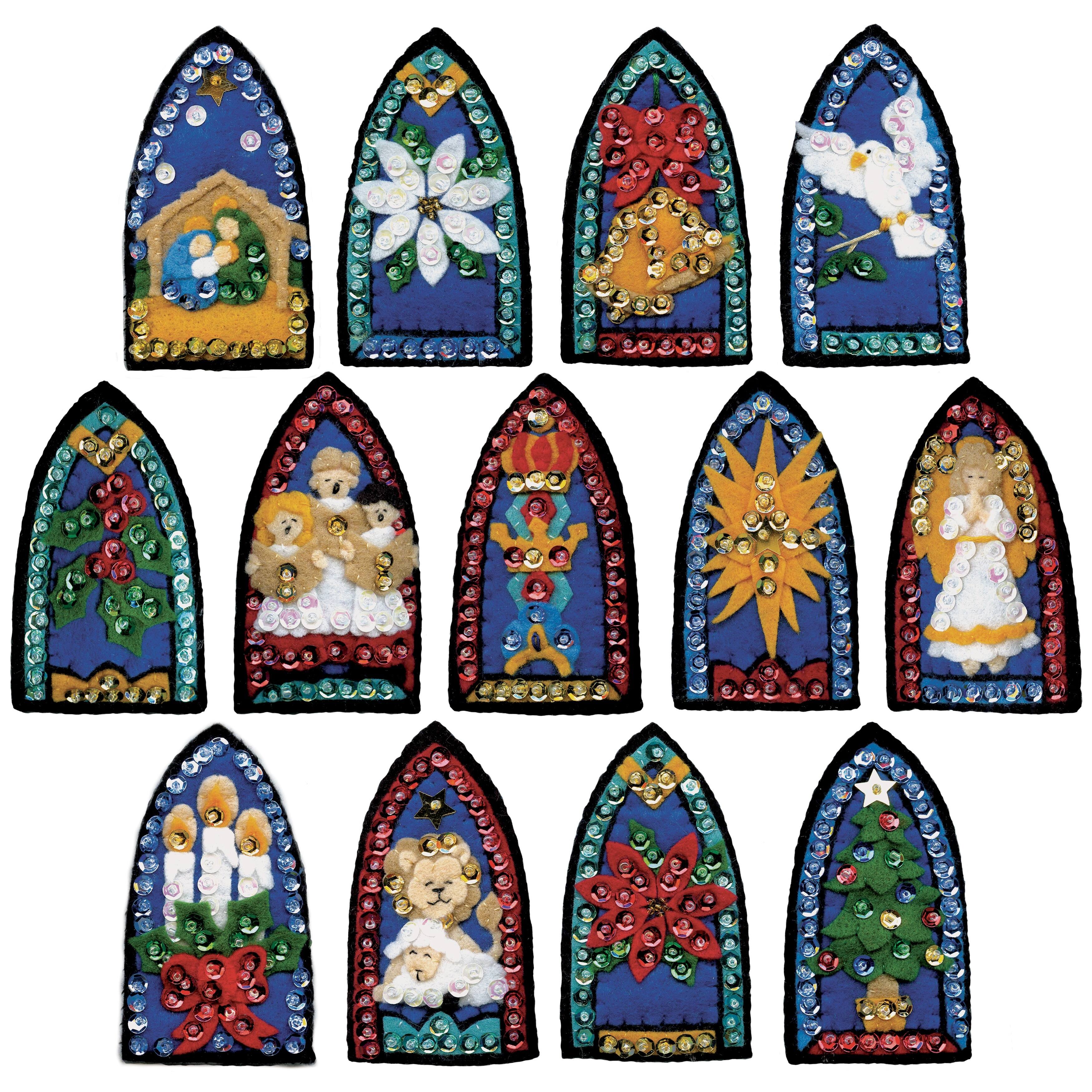 Design Works Stained Glass Felt Ornament Kit, 13ct.