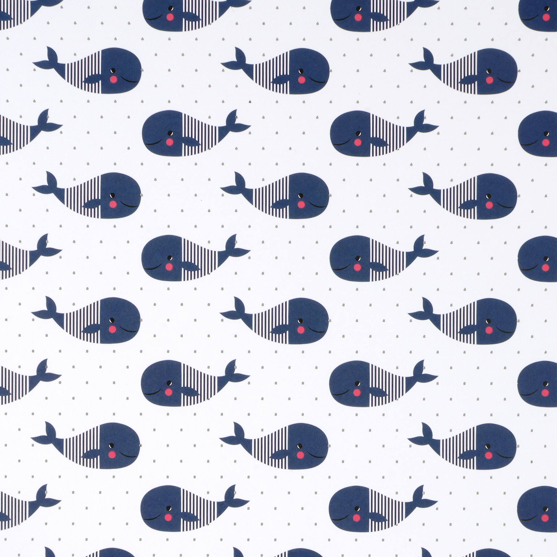 12" x 12" Blue Whales Foil-Accented Cardstock Paper by Recollections™