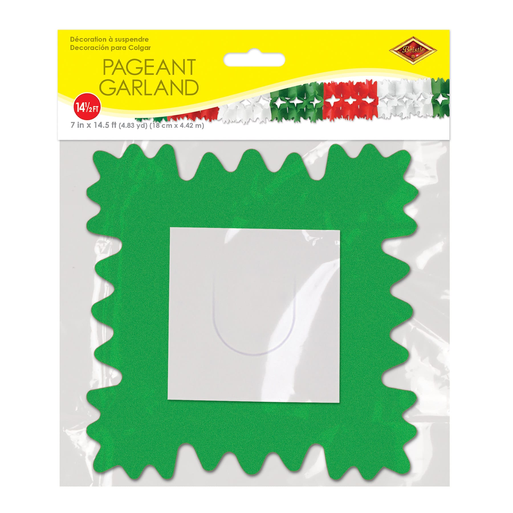 Beistle 14.5ft. Red, White & Green Pageant Garland