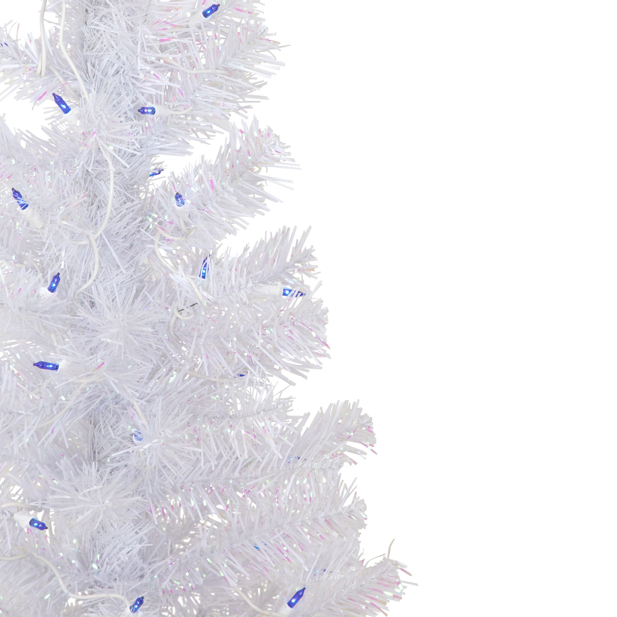 Northlight 4ft. Pre-Lit White Medium Rockport Pine Artificial Christmas Tree, Blue Lights