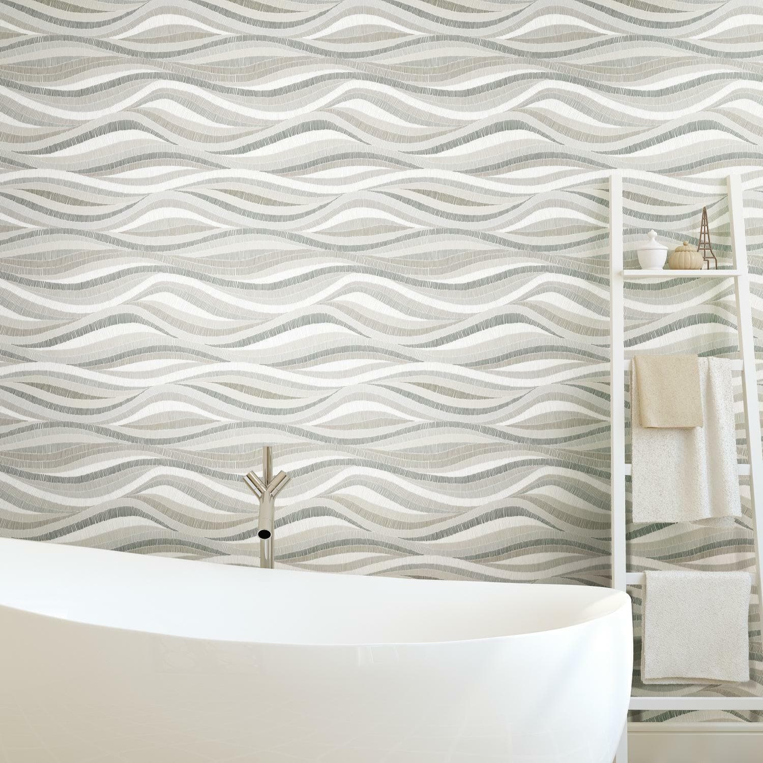 RoomMates Mosaic Waves Peel & Stick Wallpaper