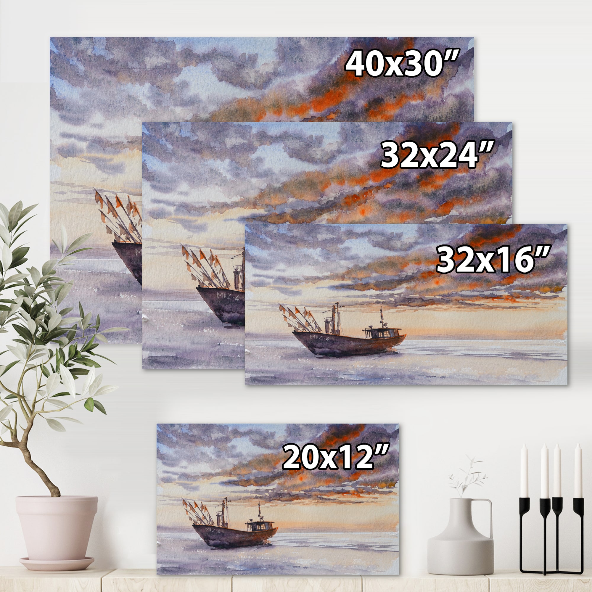 Designart - Wooden Fishing Boat On The Baltic Shore
