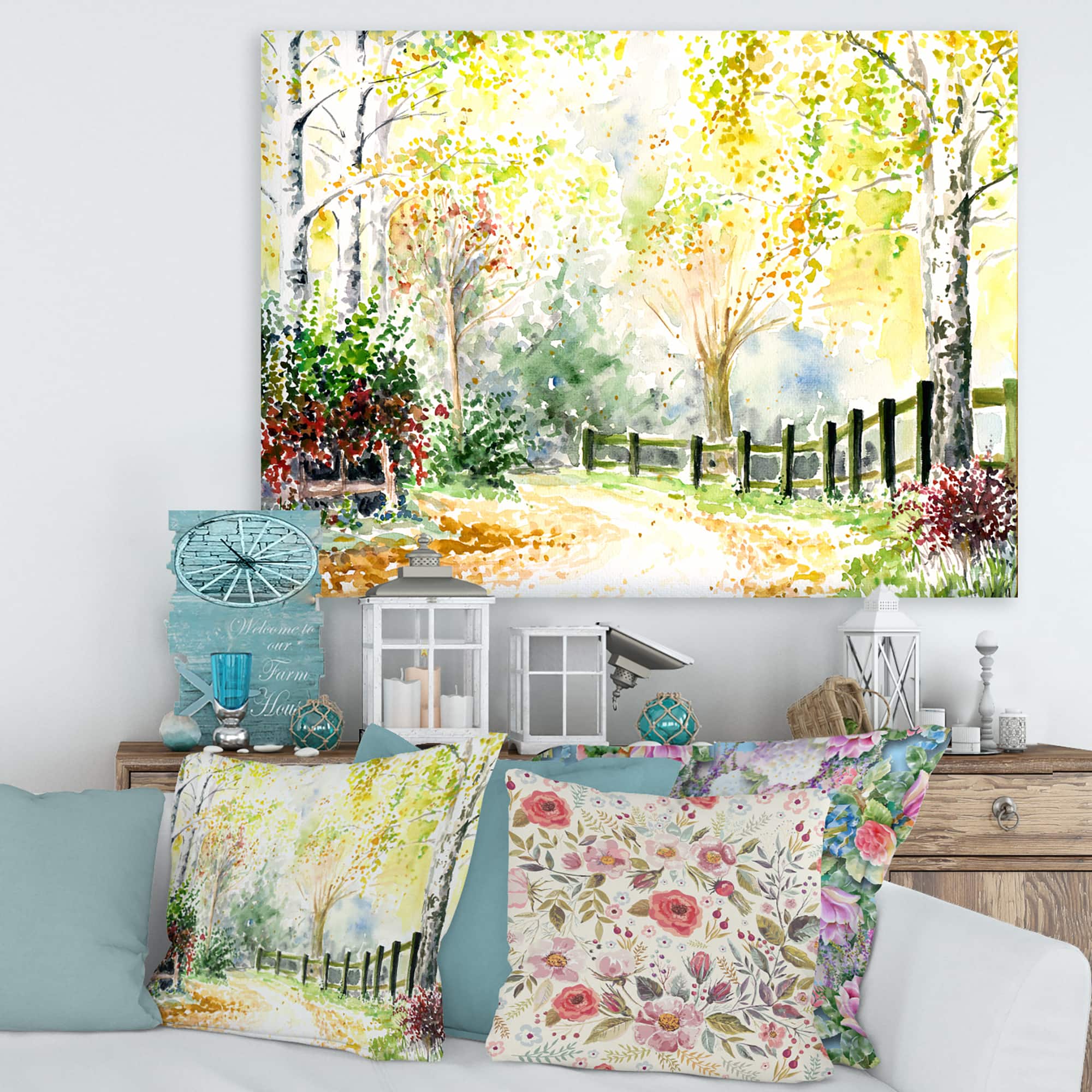Designart - Autumn Countryside Landscape In The Afternoon