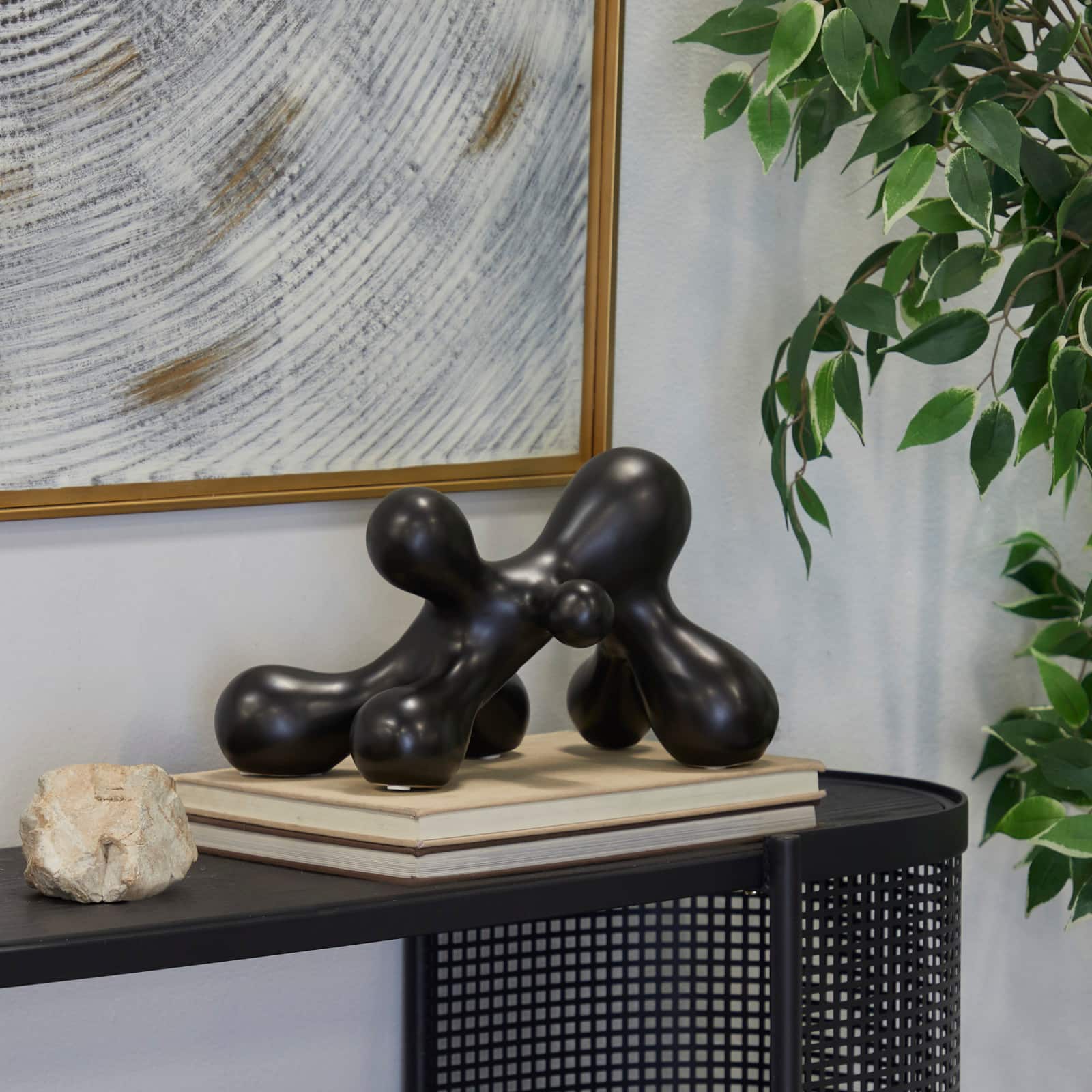 CosmoLiving by Cosmopolitan 13" Porcelain Molecule Abstract Sculpture