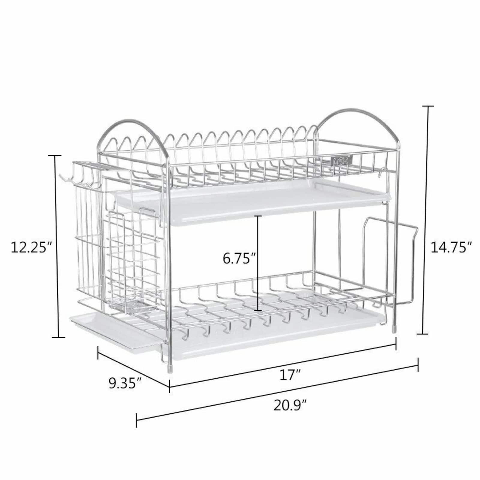 Stainless Steel 2-Tier Dish Rack