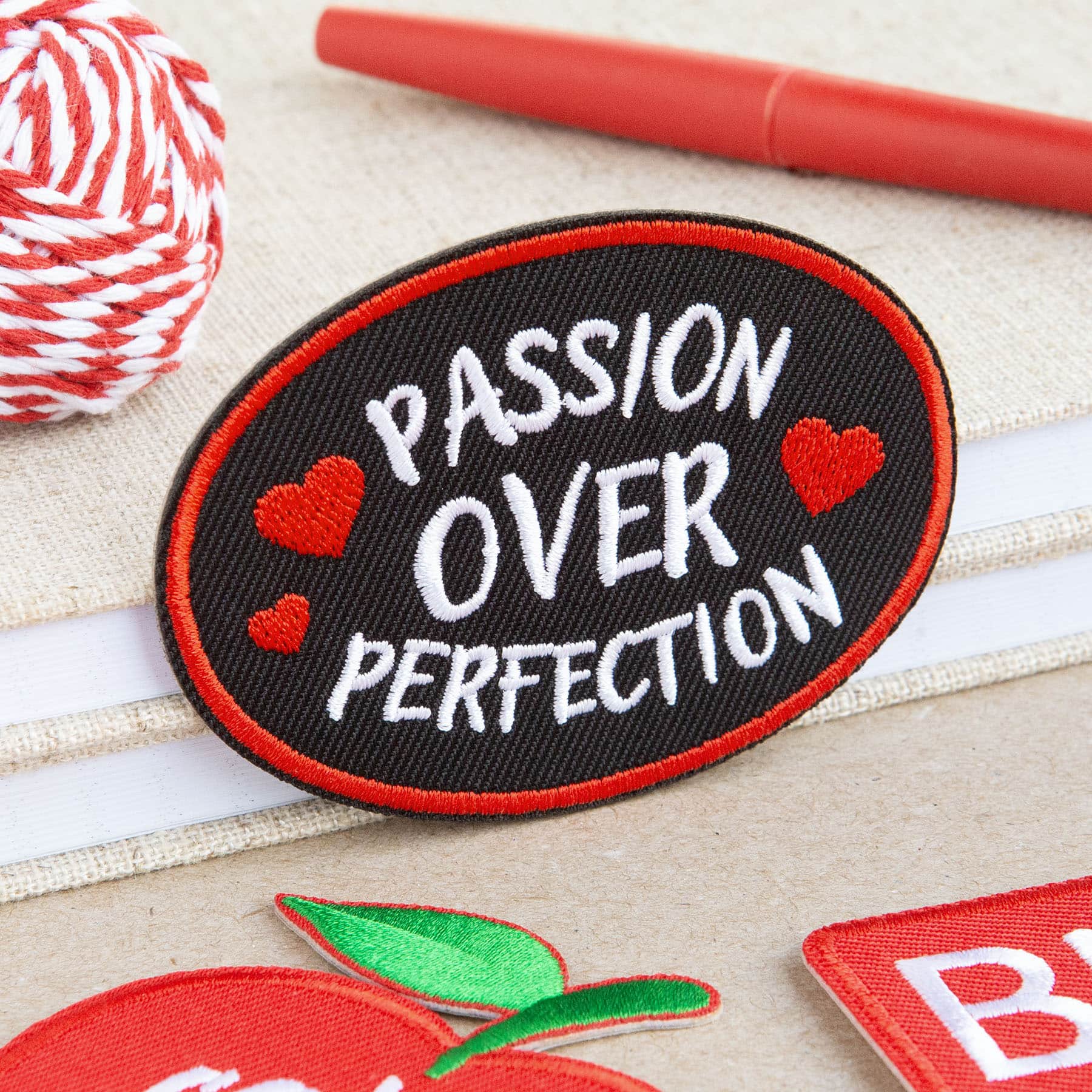 Passion Over Perfection Embroidered Iron-On & Adhesive Patch by Make Market®