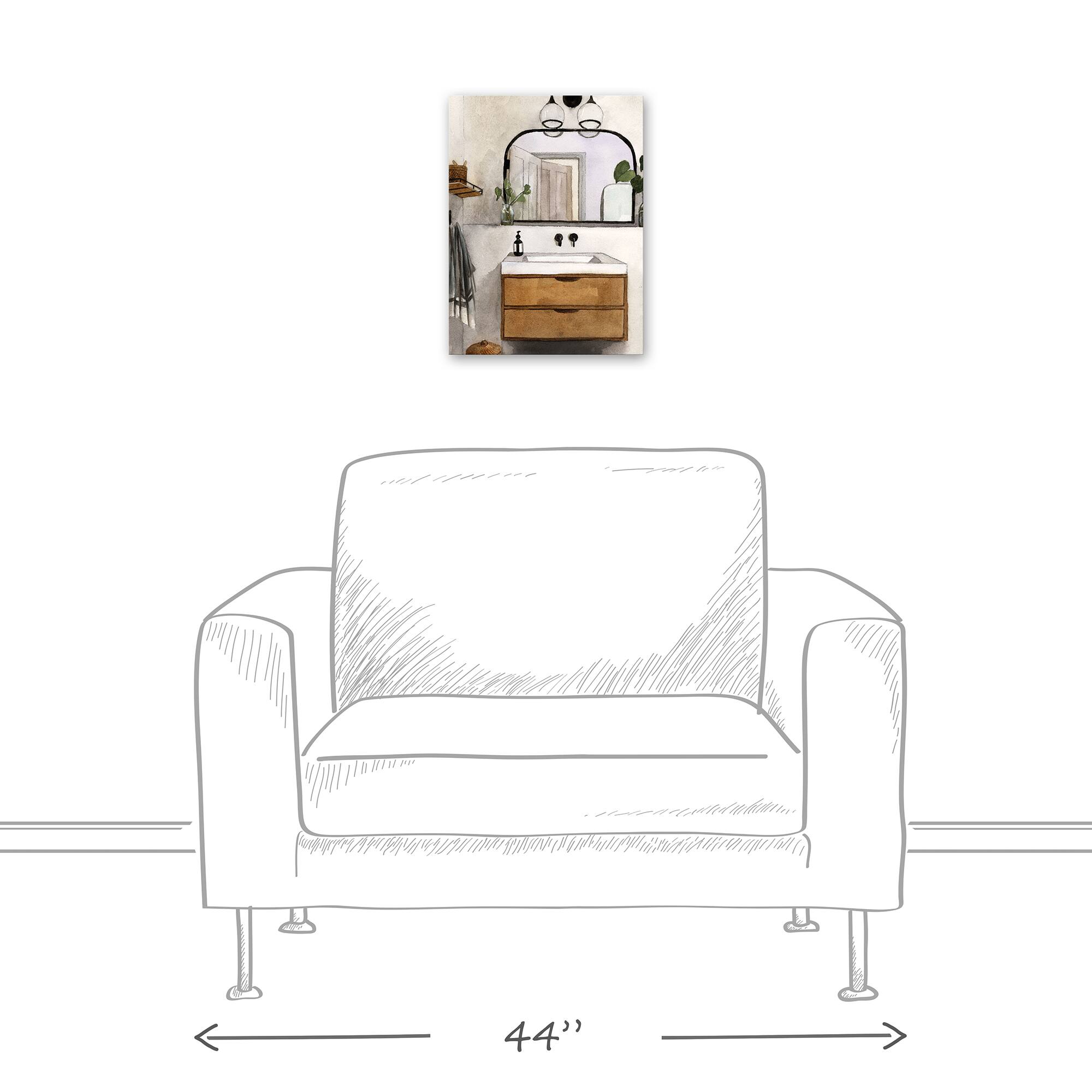 Modern Bathroom 12" x 16" Canvas Wall Art