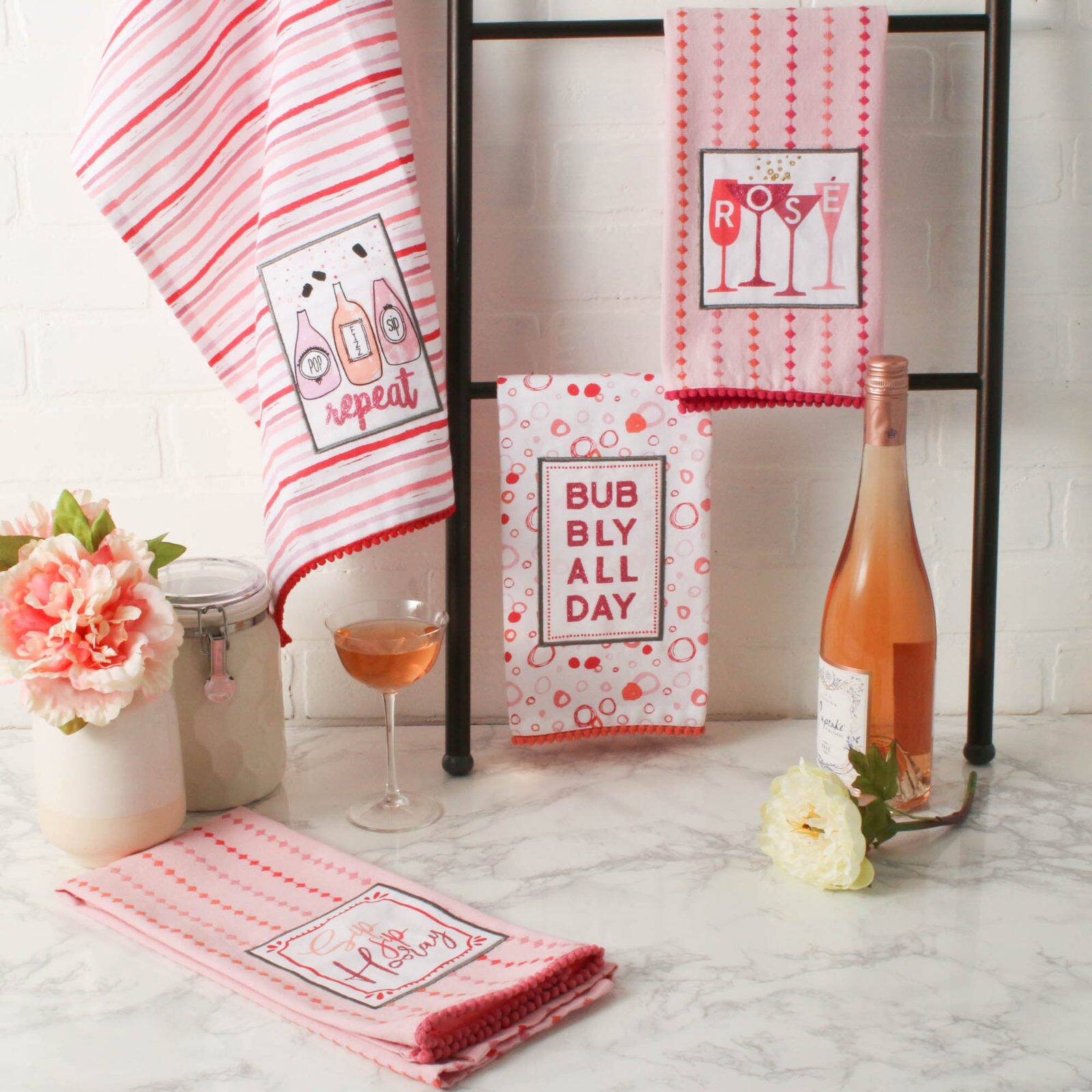 DII® Pop Fizz Sip Embellished Dishtowel Set