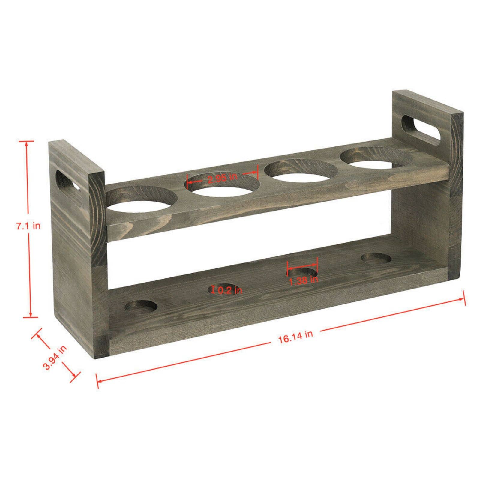 NEX™ 16" Olive Green 4-Bottle Countertop Wood Wine Rack