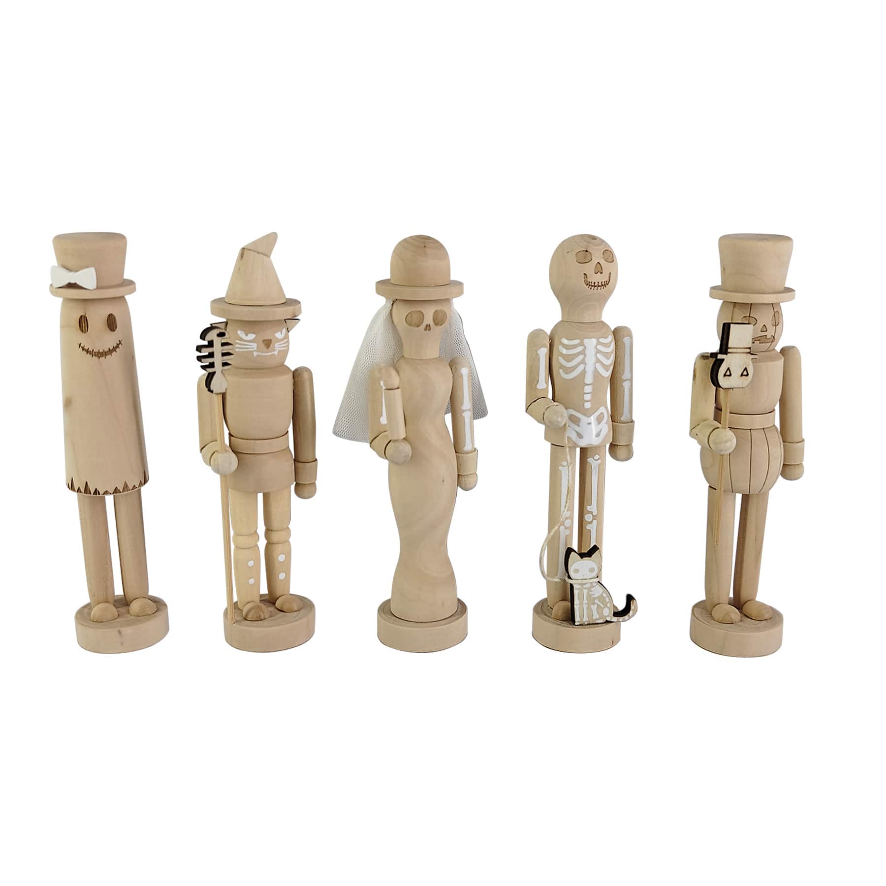 6" Halloween Icons DIY Wood Nutcracker Set by Make Market®