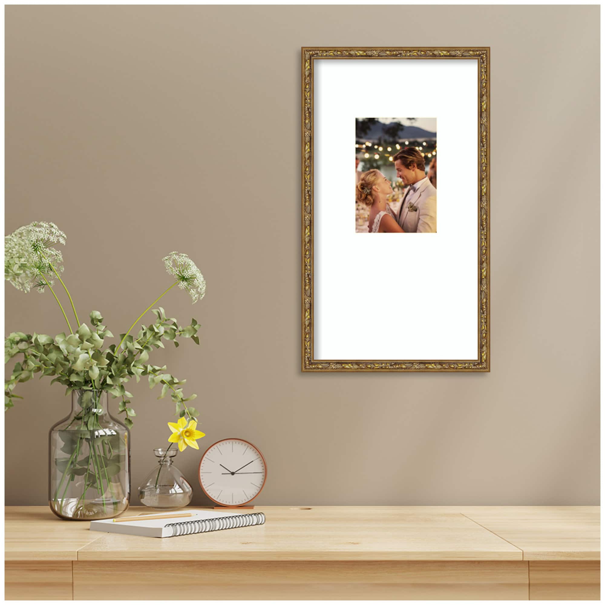 Kate and Laurel Belvedere Bronze Photo Frame with Mat