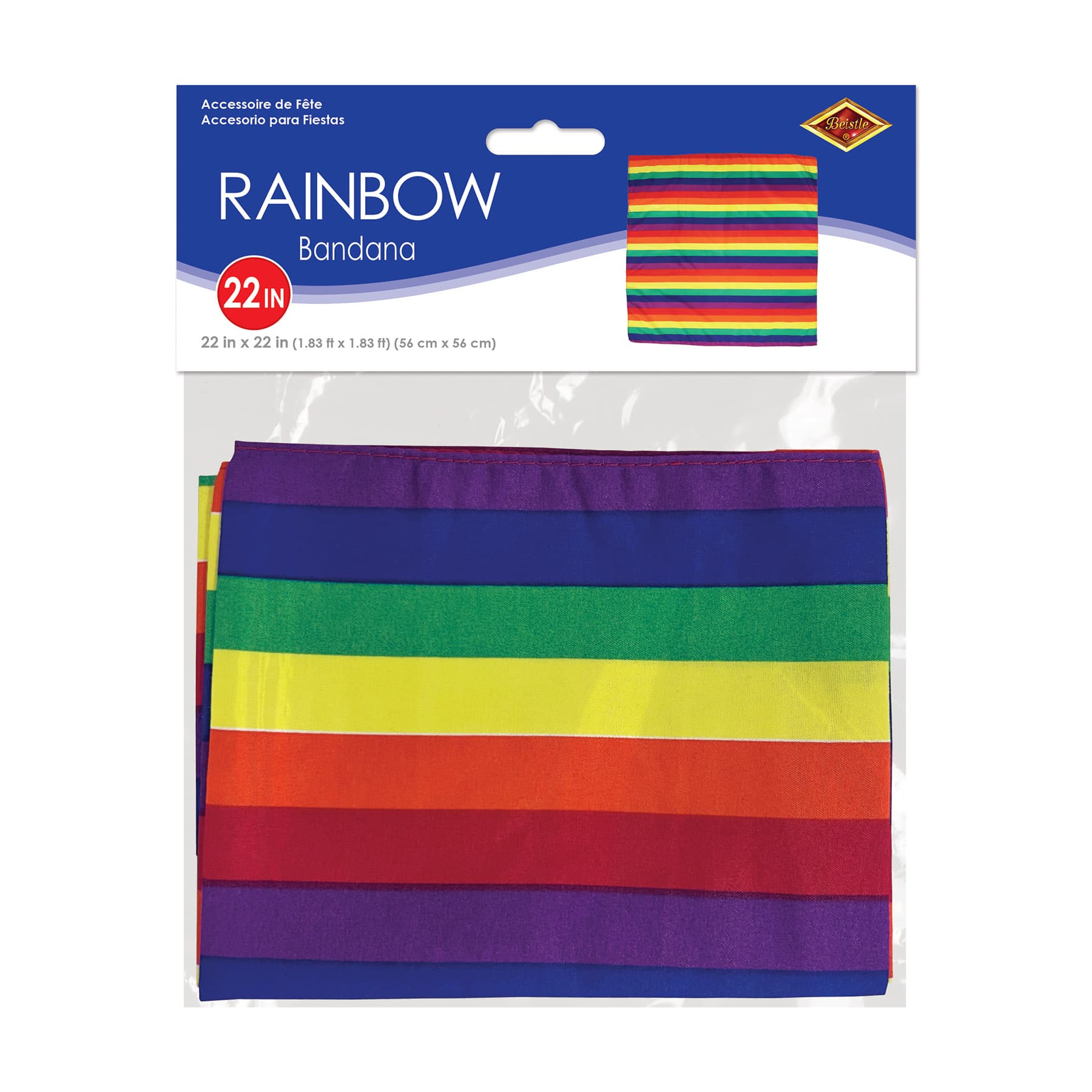Beistle  22" x 22" Rainbow Bandanas, 2ct.