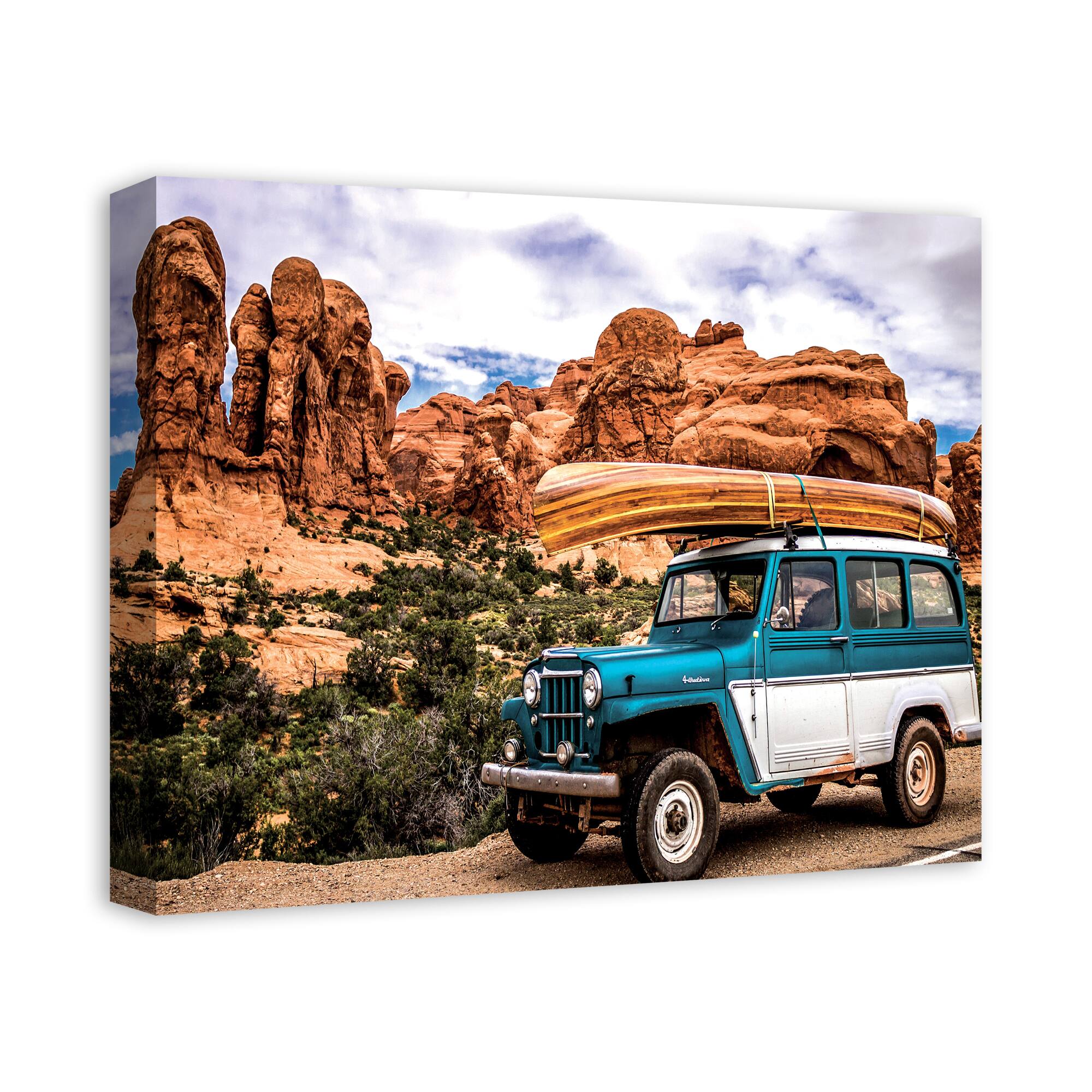 Adventuring Jeep 20" x 16" Canvas Wall Art