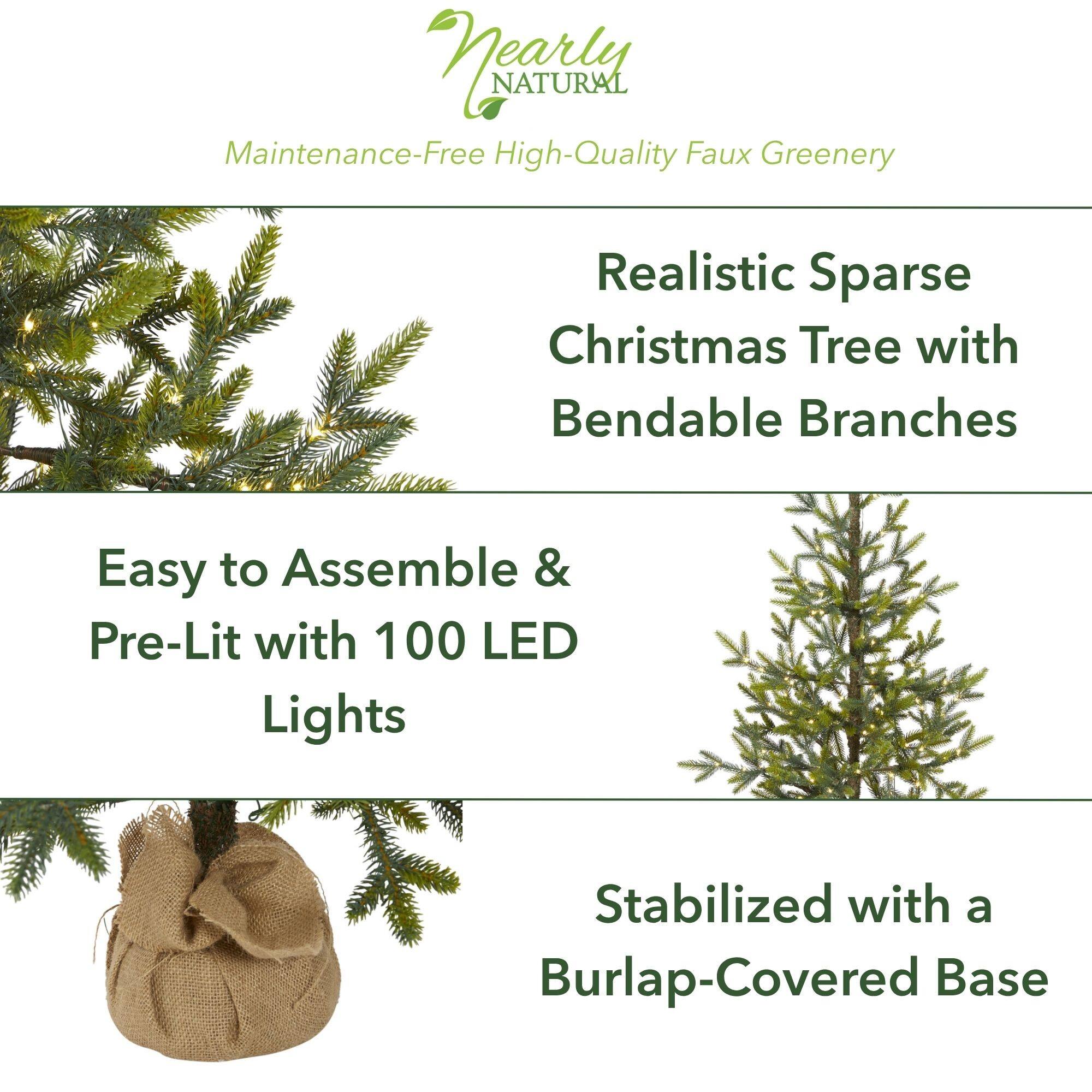 4ft. Pre-Lit Fraser Fir Artificial Christmas Tree, Clear LED Lights