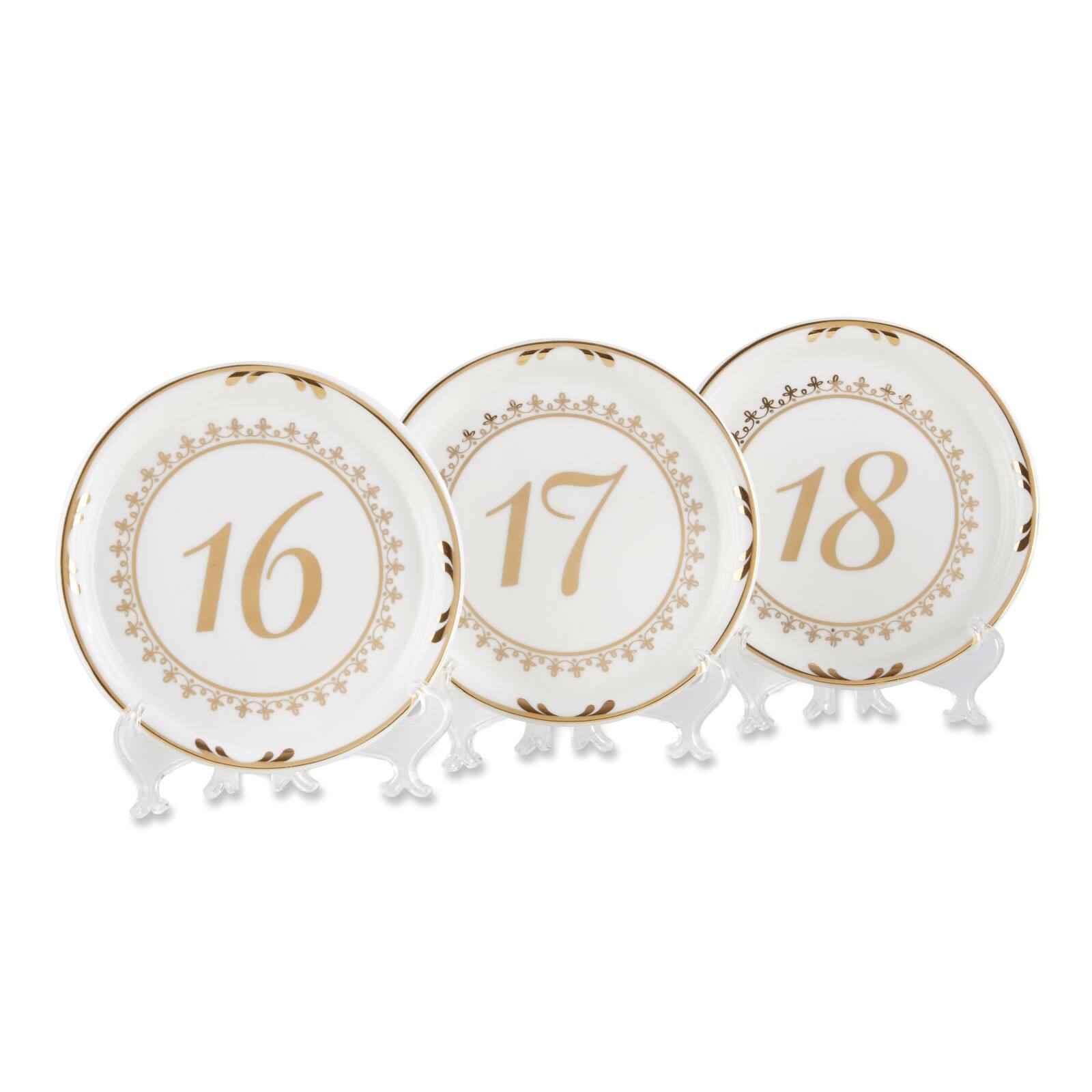 Kate Aspen® Tea Time Vintage Plate Table Numbers (13 to 18)