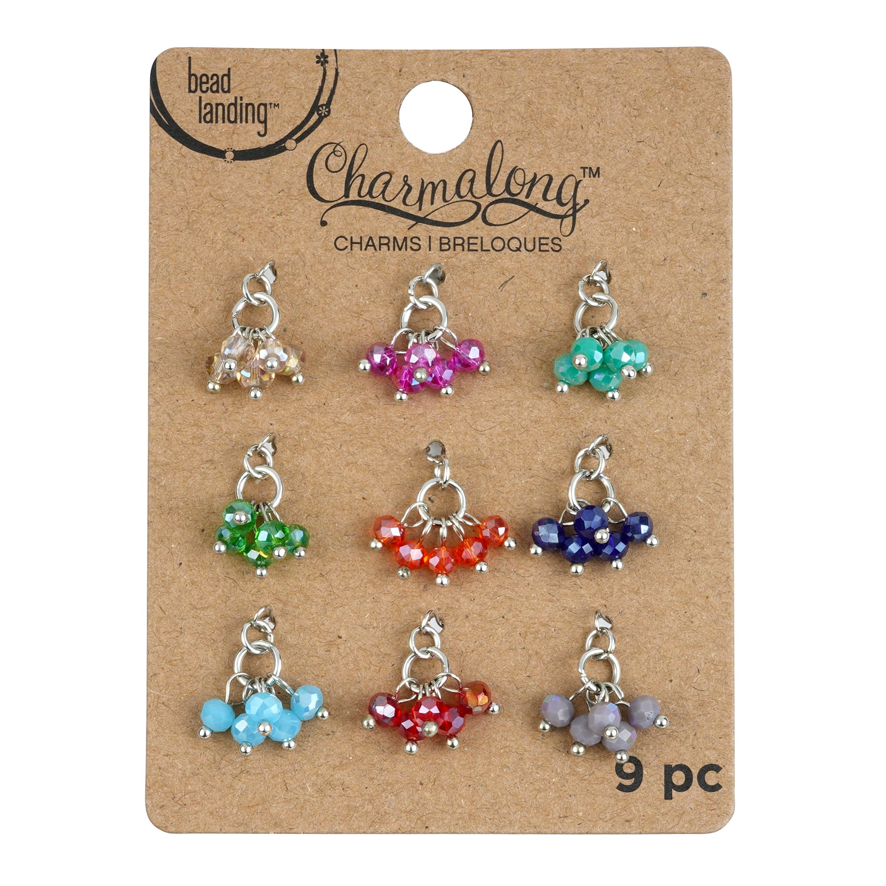 12 Packs: 9 ct. (108 total) Charmalong™ Faceted Bead Dangle Charms by Bead Landing™