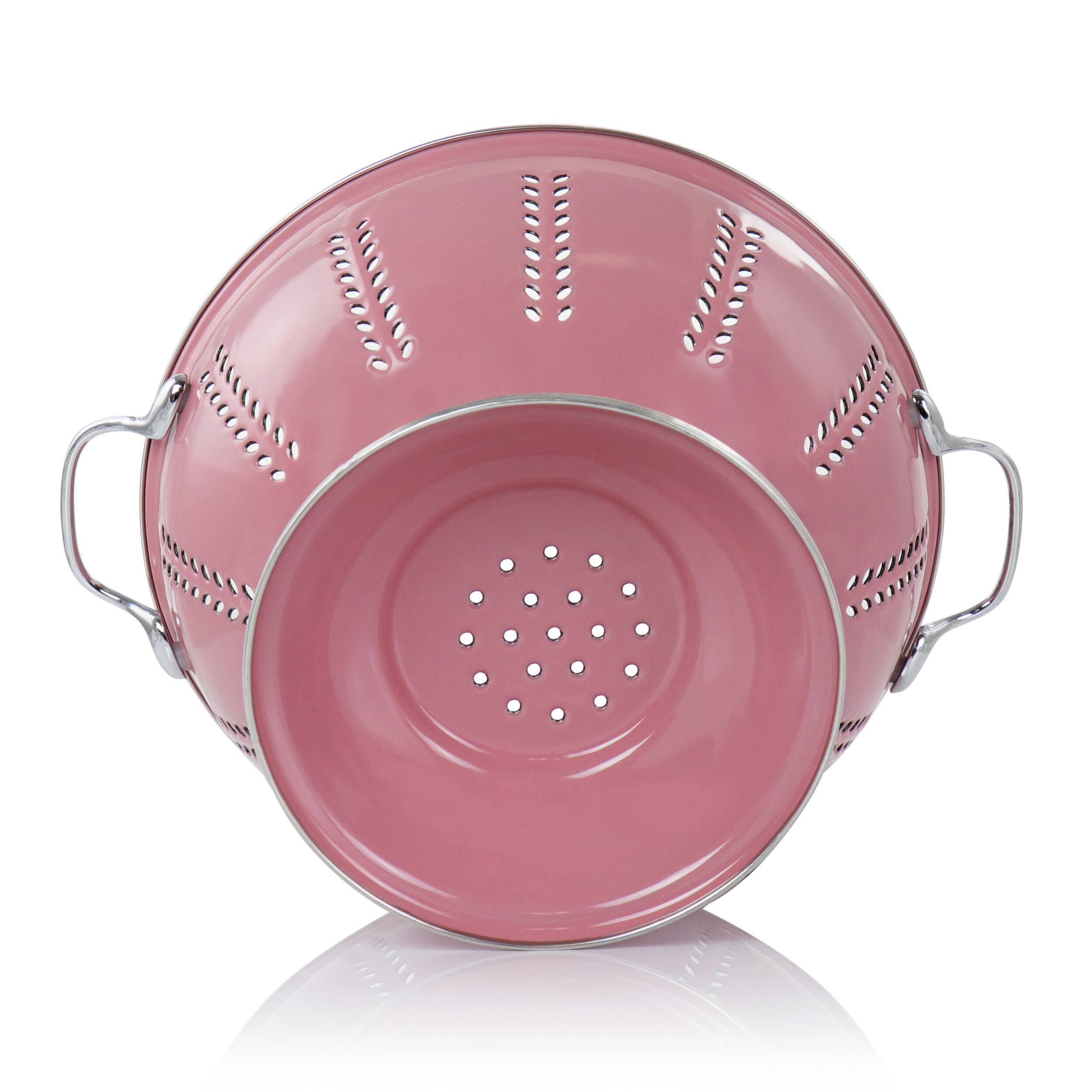 Gibson Home Plaza Cafe Red 4 Quart Enamel Colander
