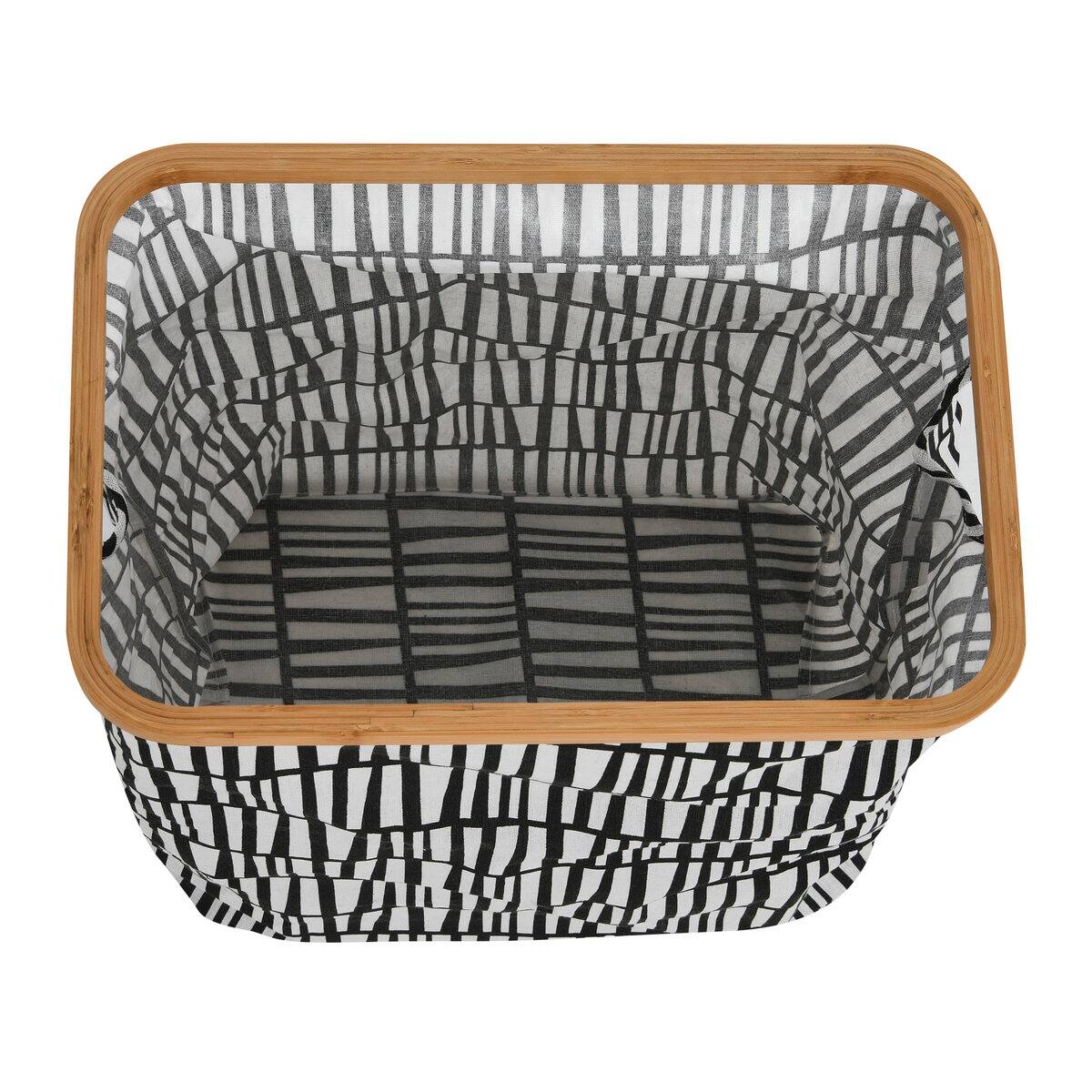 Household Essentials Krush Bamboo Rimmed Hamper (Rectangular, Black)
