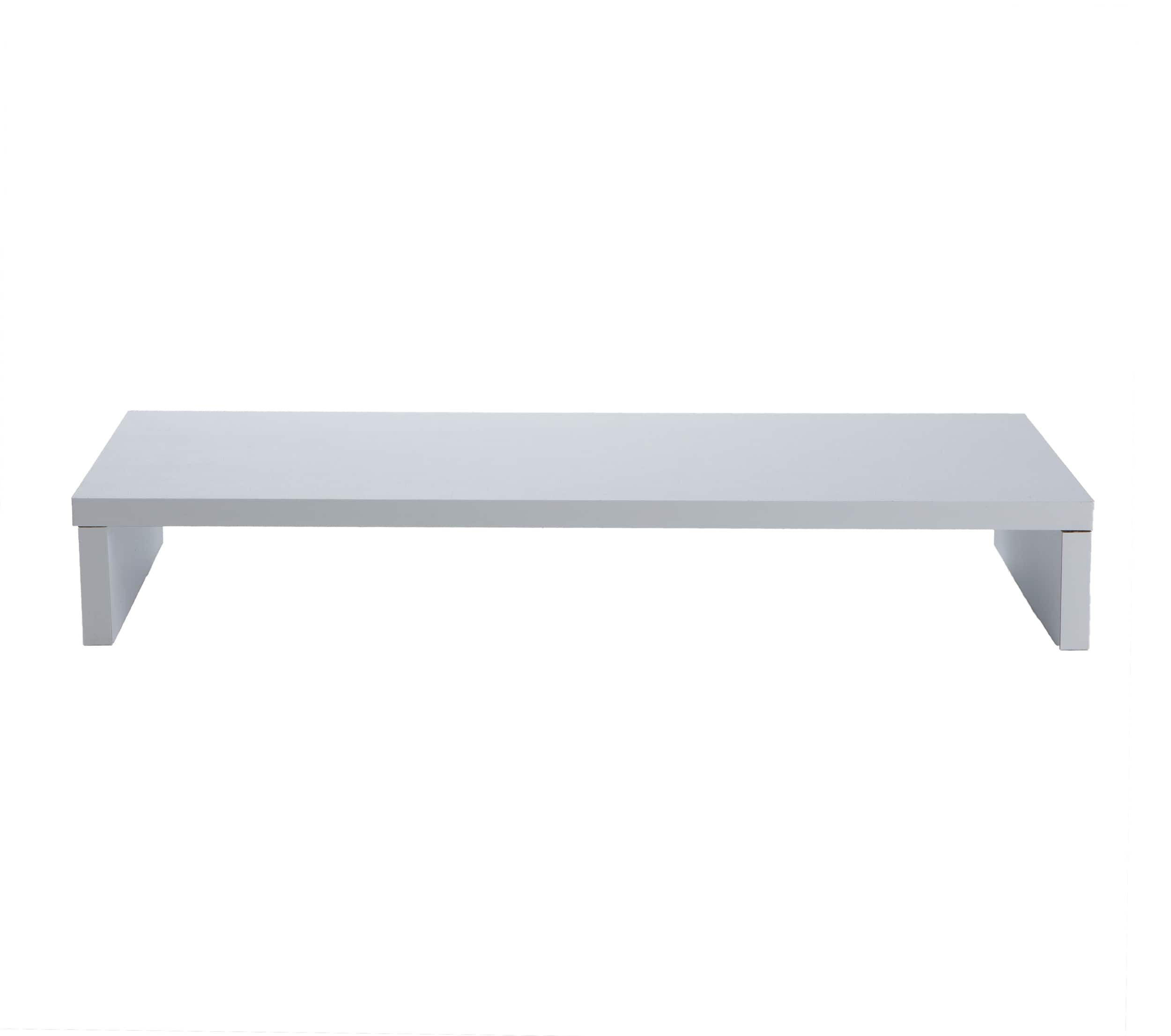 Mind Reader White Wooden Monitor Stand Riser