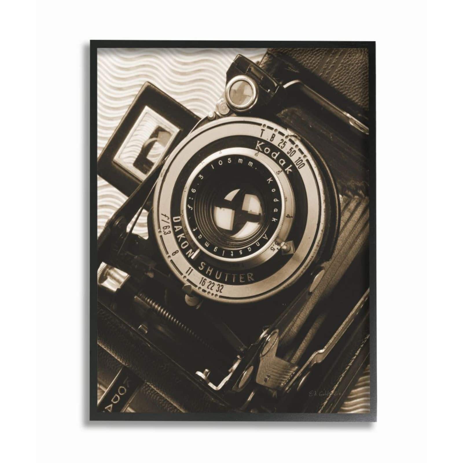 Stupell Industries Vintage Camera Sepia Photograph Black Framed Wall Art