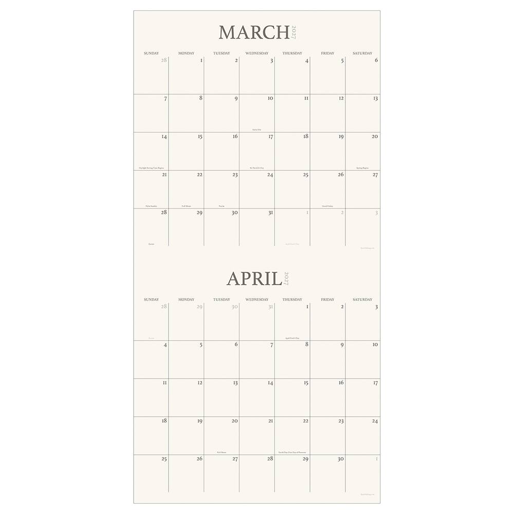 2027 2 Year Grid Wall Calendar