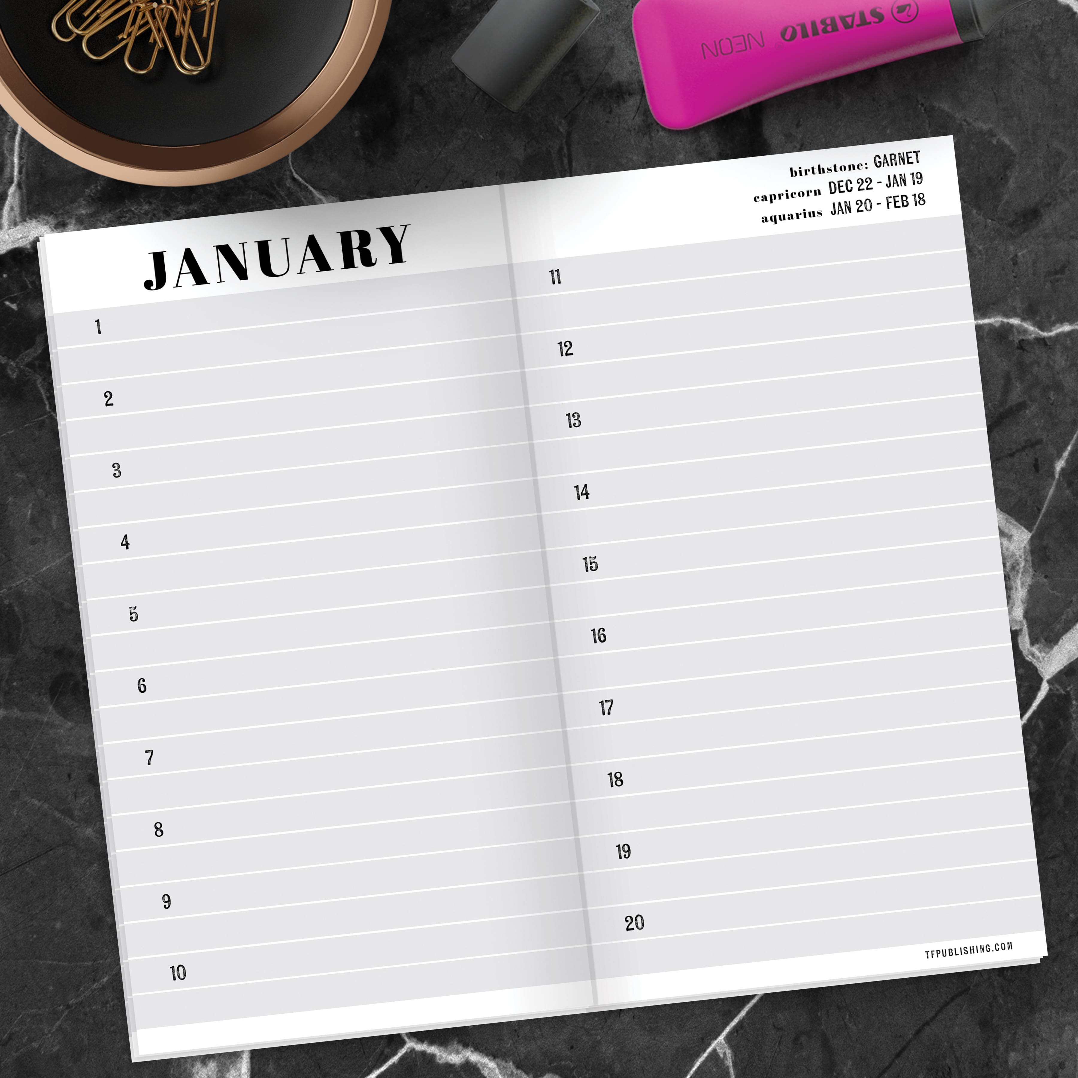 TF Publishing Stripes Perpetual Birthday & Celebration Pocket Book