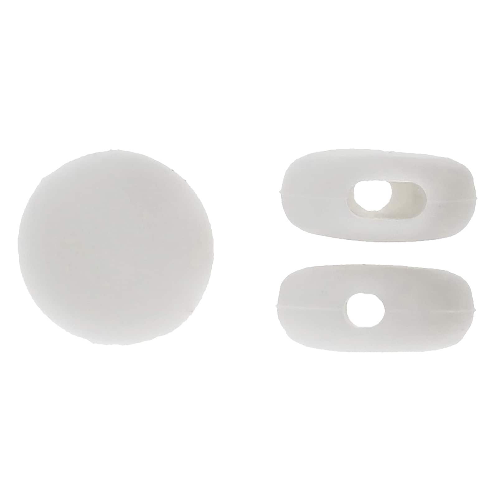 12 Packs: 48 ct. (576 total) Fablastic™ White Silicone Cord Locks, 10mm