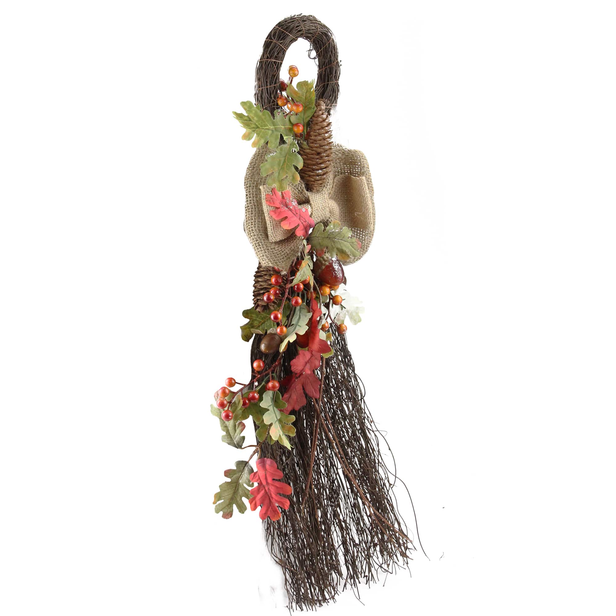 2ft. Autumn Oak Leaves, Acorns & Berries Thanksgiving Harvest Teardrop Swag