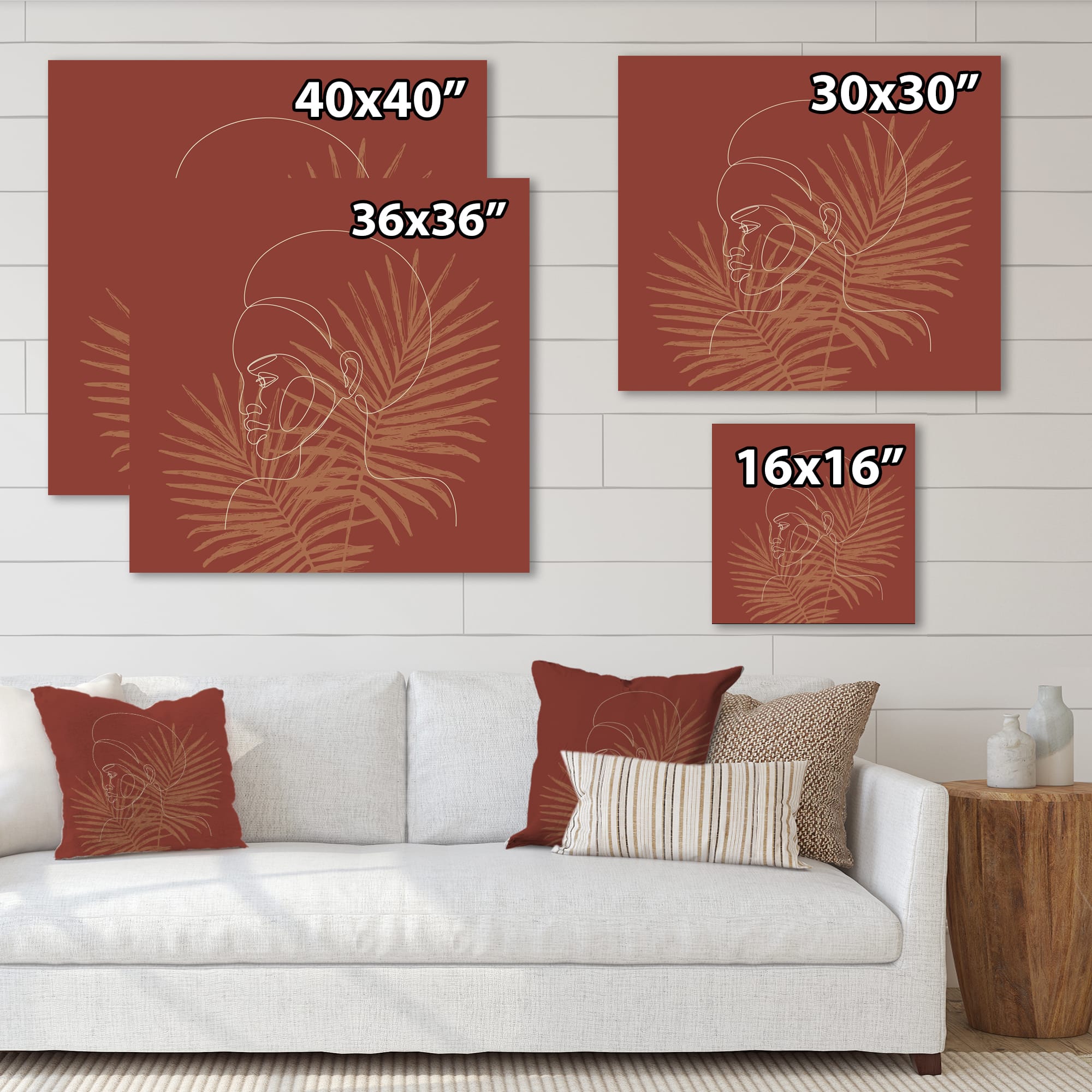 Designart - Sillhouette of African American Girl on Palm Leaves