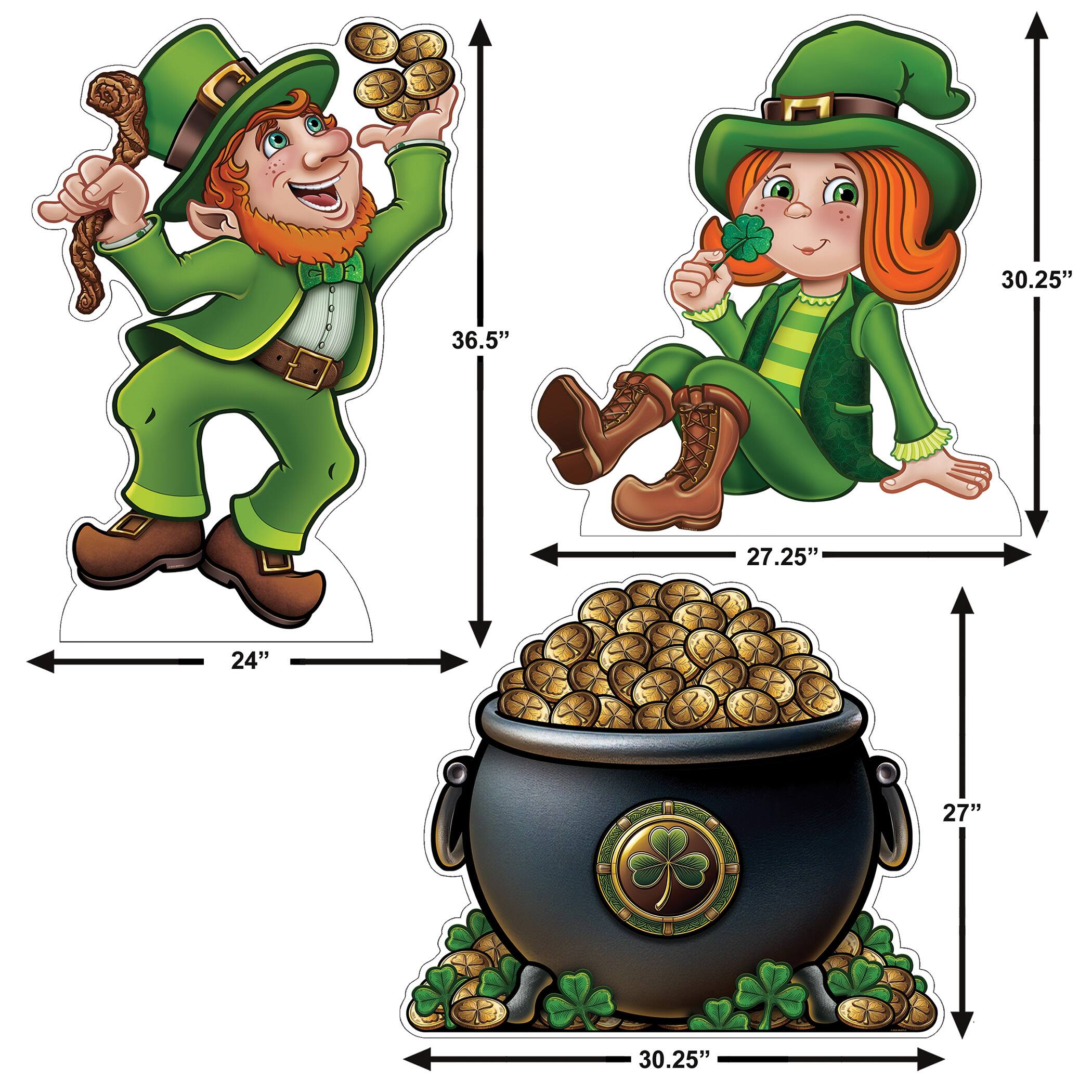 Beistle Leprechauns & Pot O' Gold Stand‑Ups Set