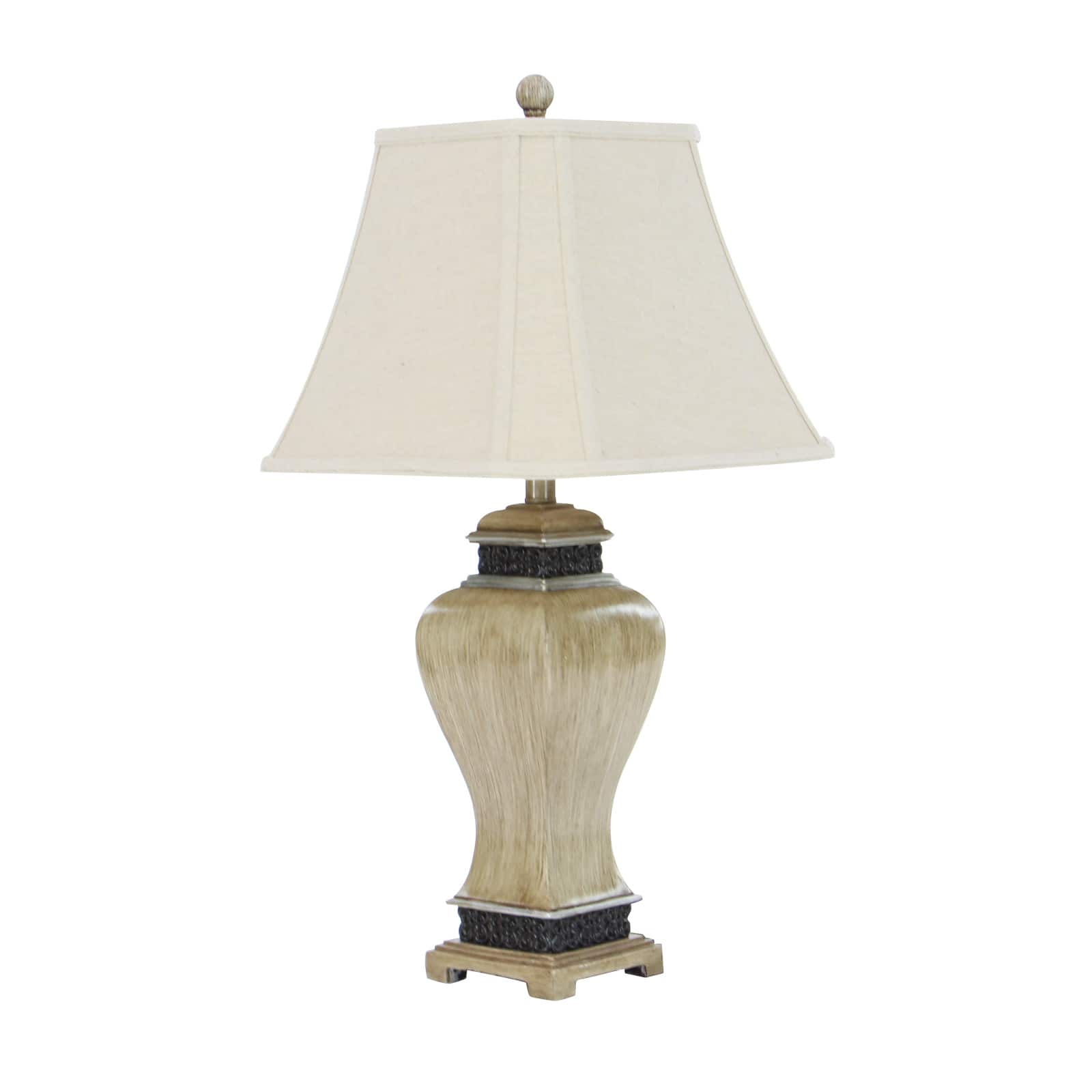 Set of 2 Brown Polystone Rustic Table Lamp, 29"