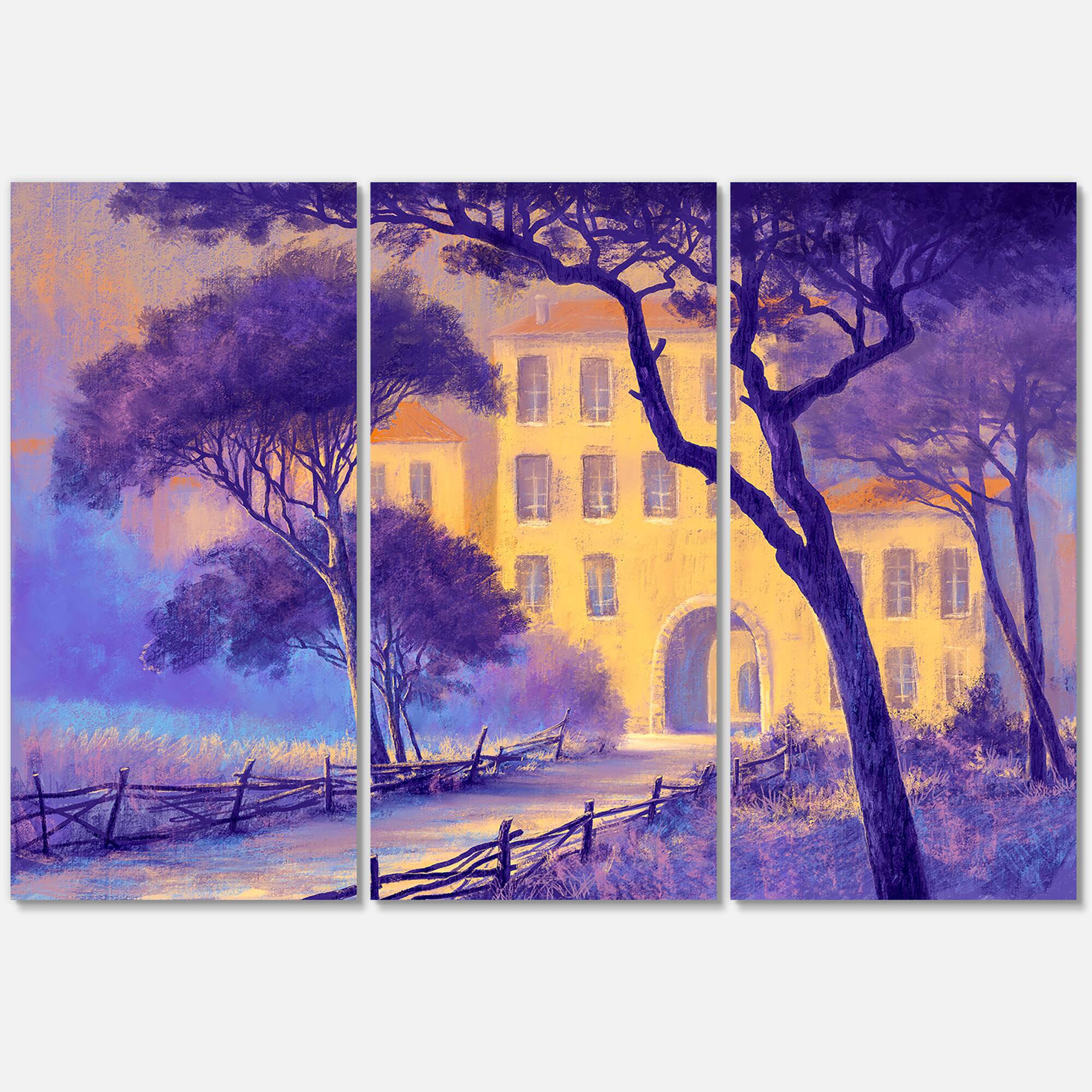 Designart - Street Landscape On Footpath & Trees In A City