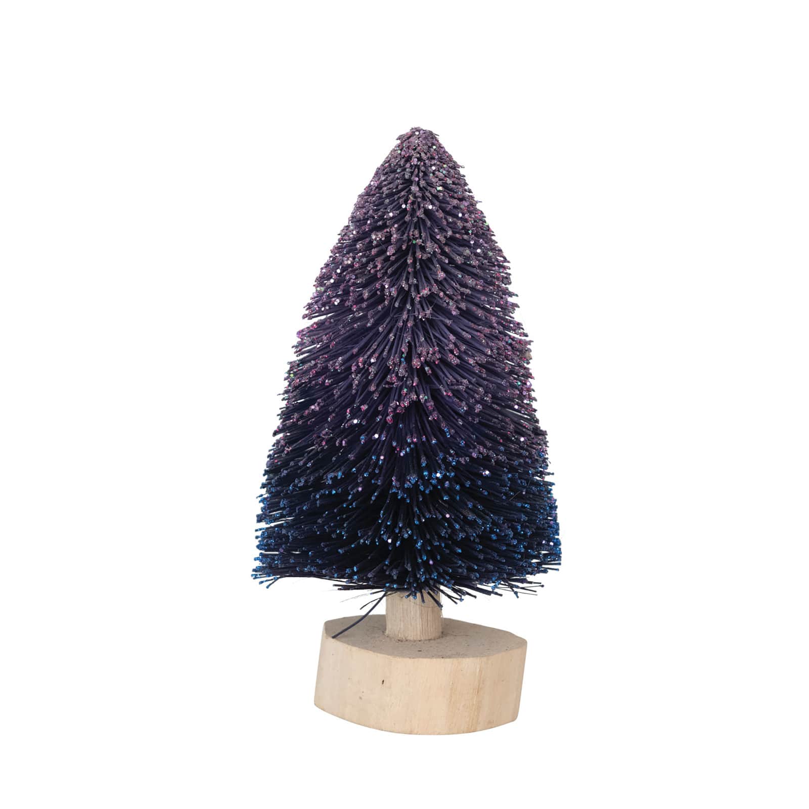 Hello Honey® 6" Purple Bottle Brush Tree with Wood Base