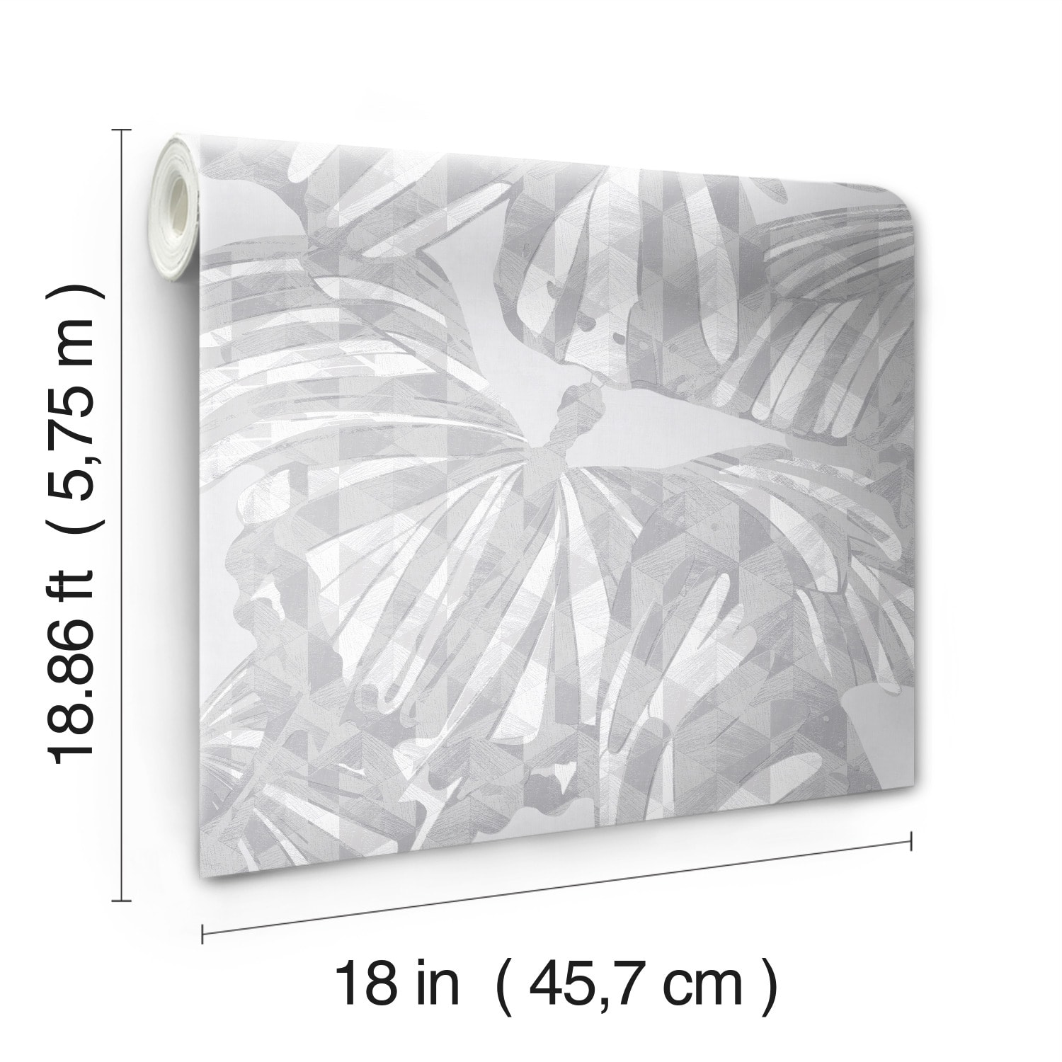 RoomMates Mr. Kate Gray Butterfly Peel & Stick Wallpaper