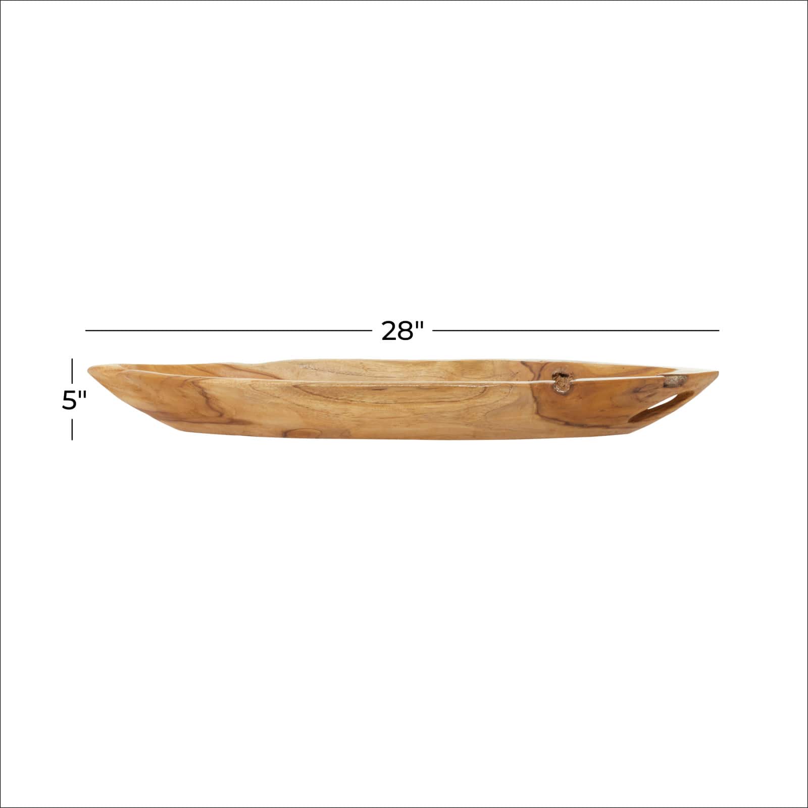 Brown Teak Wood Rustic Tray