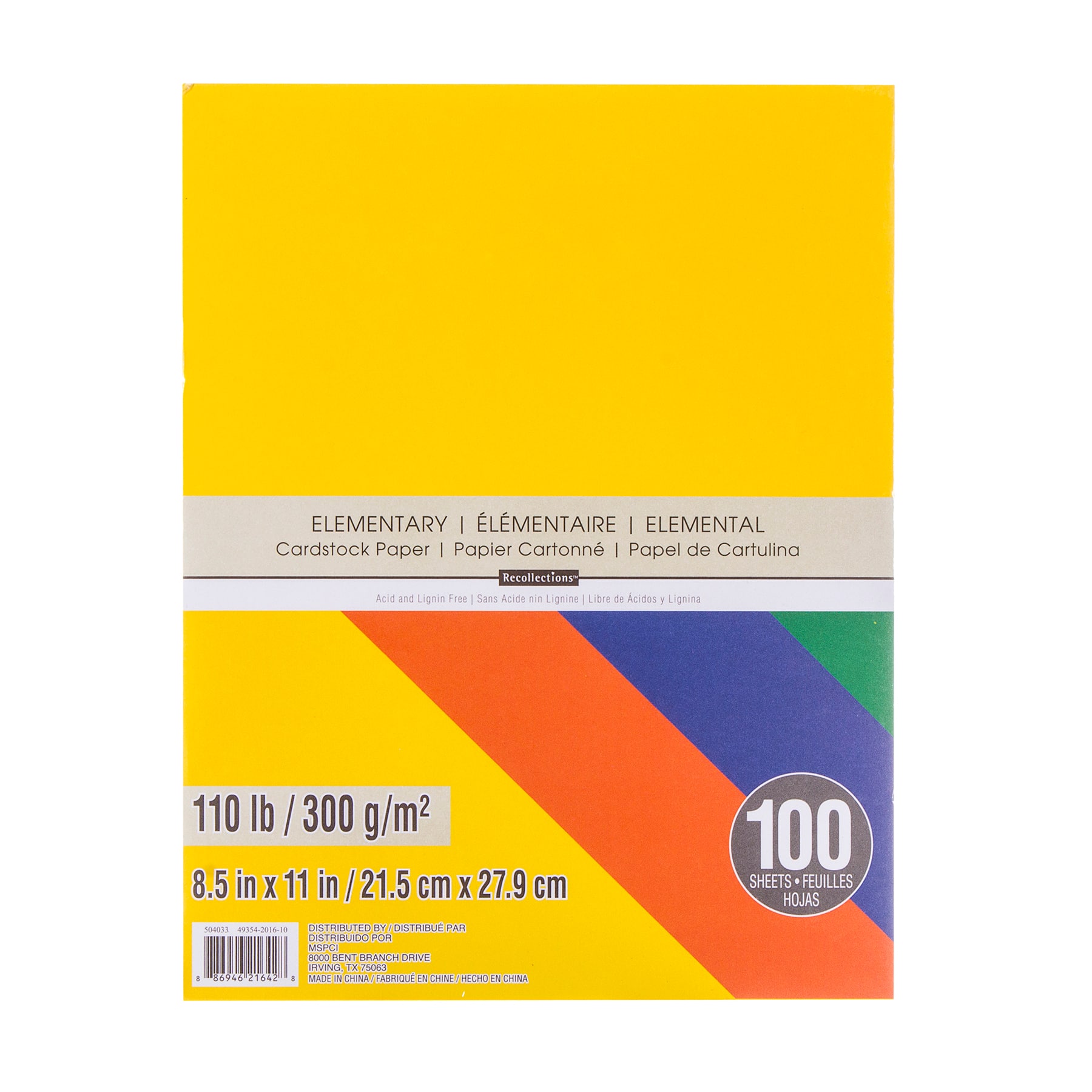 9 Packs: 100 ct. (900 total) Elementary 8.5" x 11" Cardstock Paper by Recollections™