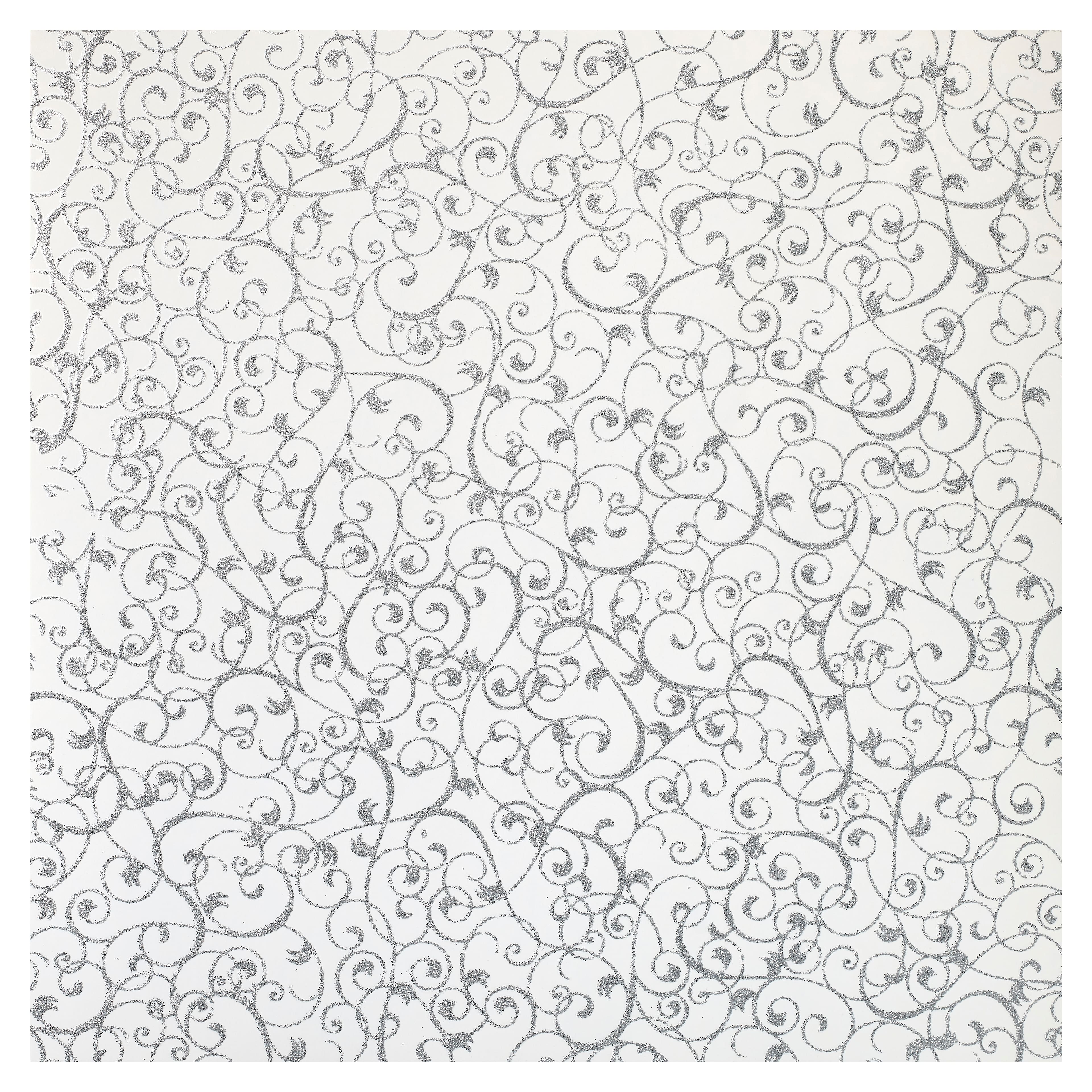 30 Pack: Silver Swirl Glitter Paper by Recollections®, 12" x 12"