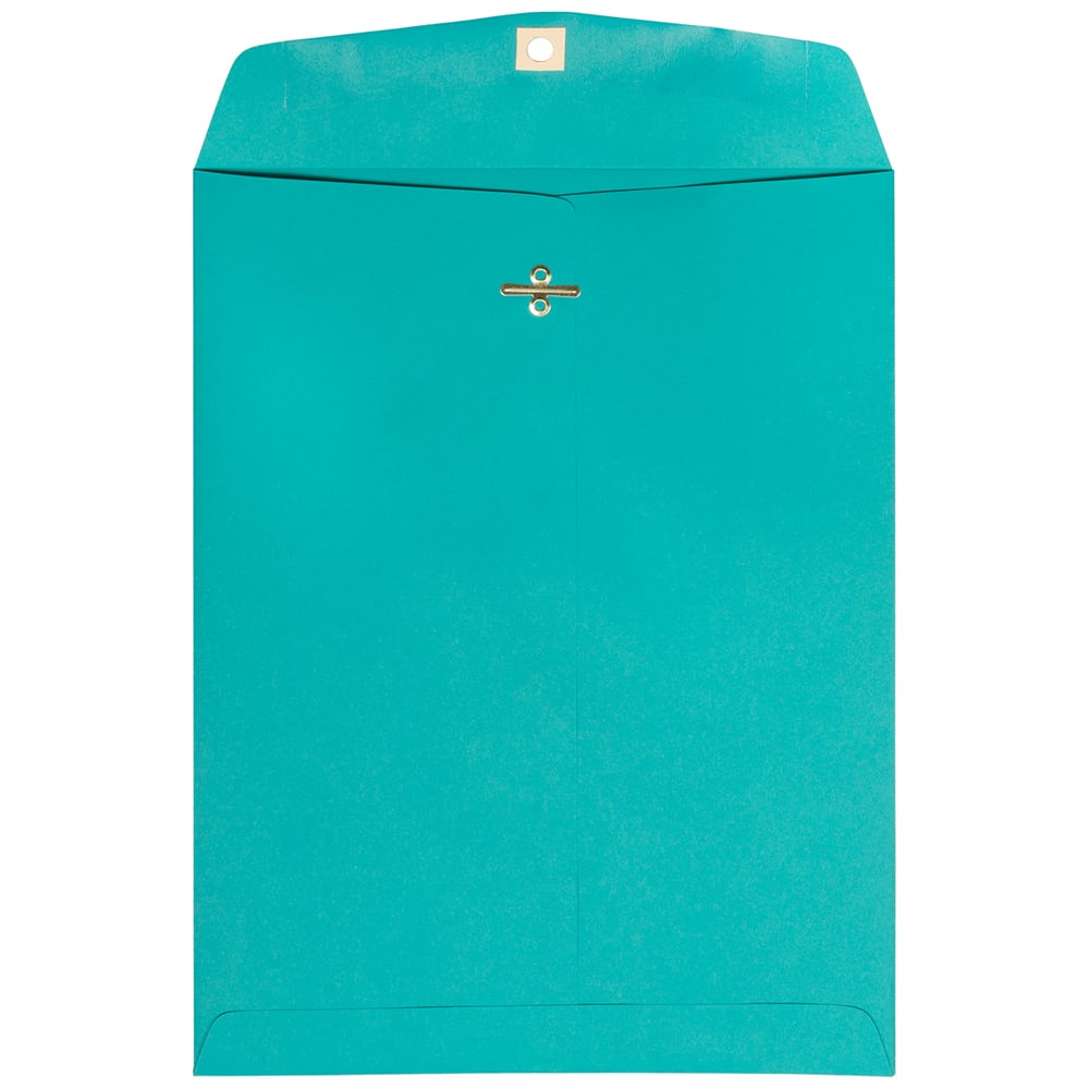 JAM Paper 9" x 12" Sea Blue Colored Envelopes with Clasp Closure, 100ct.