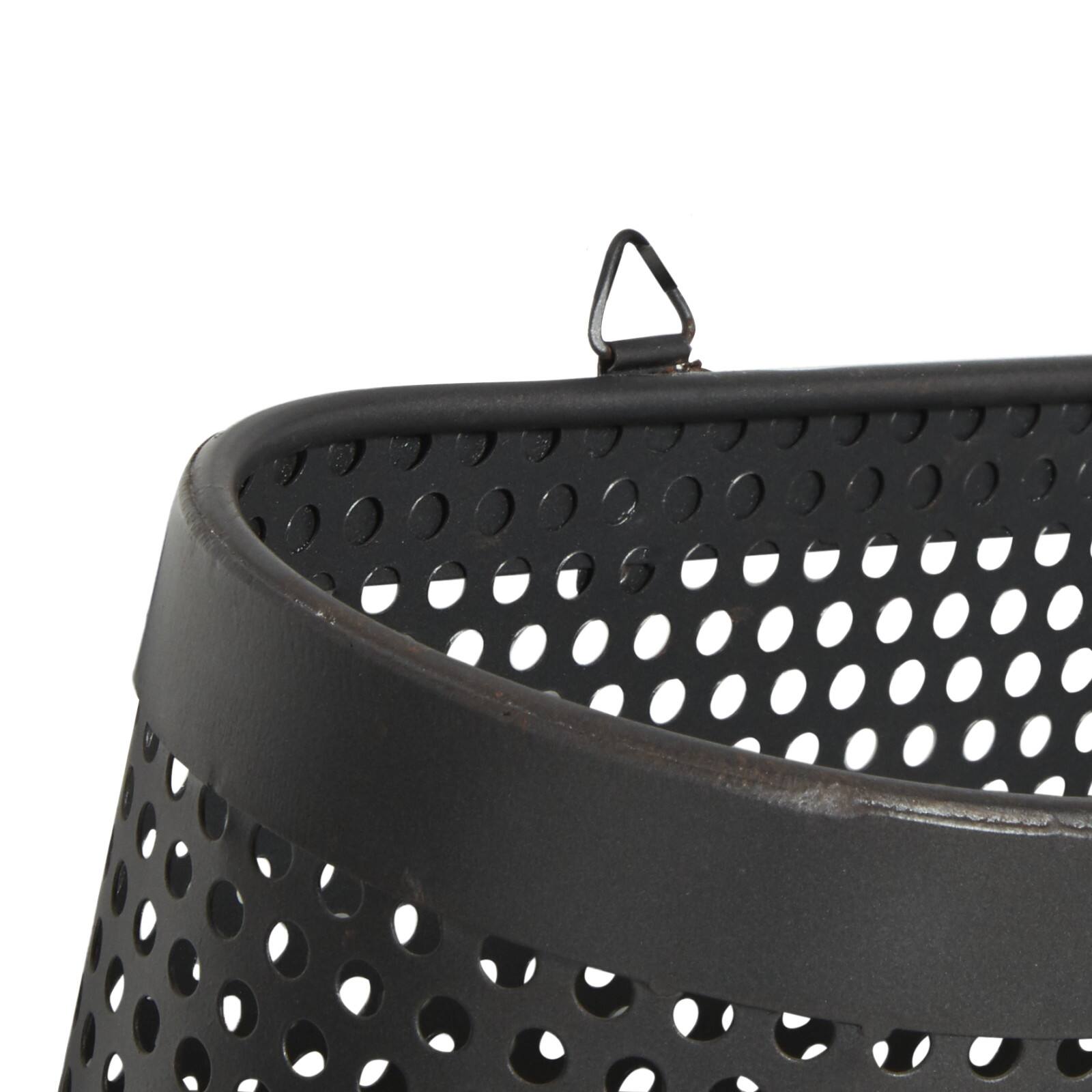 18" Black Metal Industrial Magazine Rack Holder