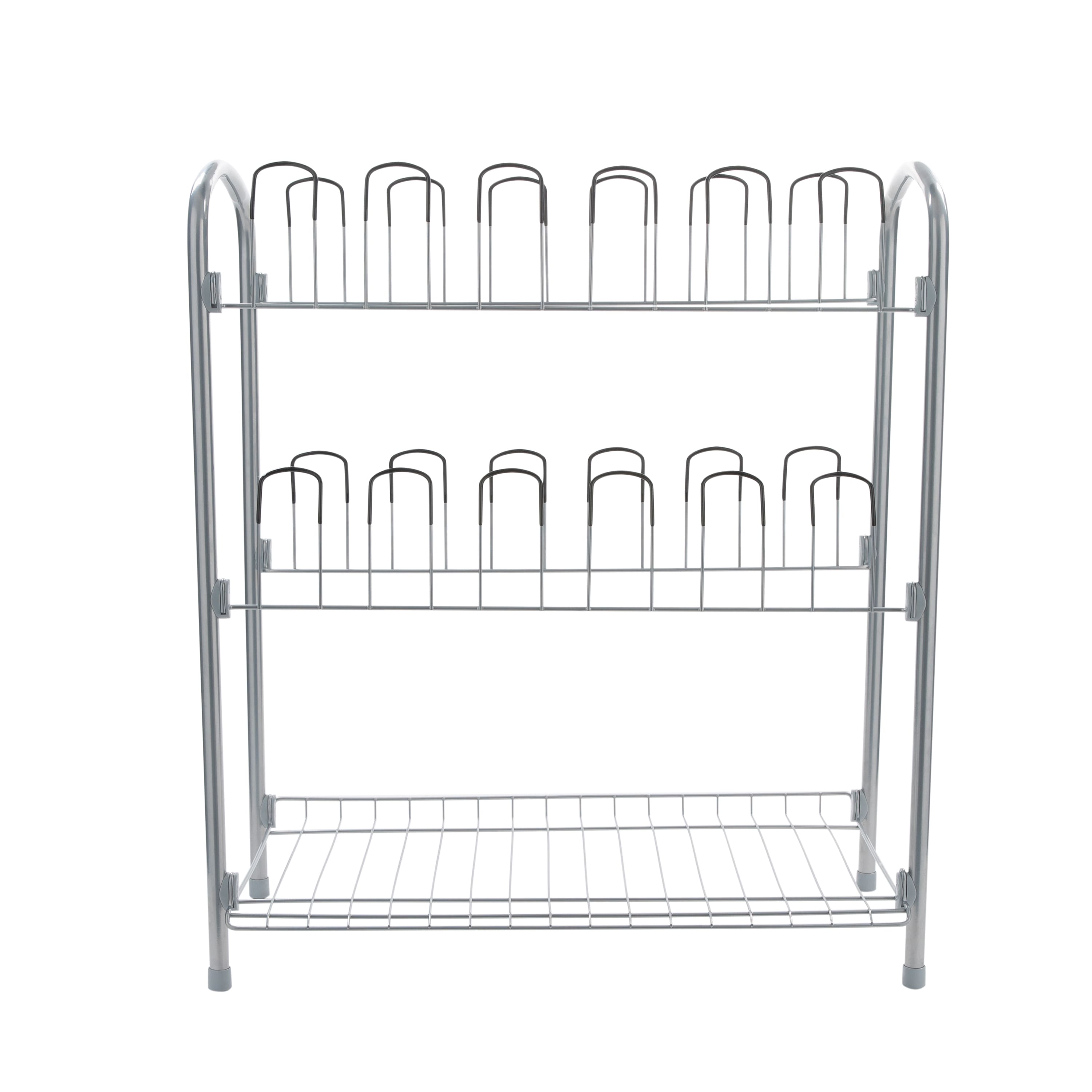 Organize It All 12 Pair Floor Shoe Rack With Shelf