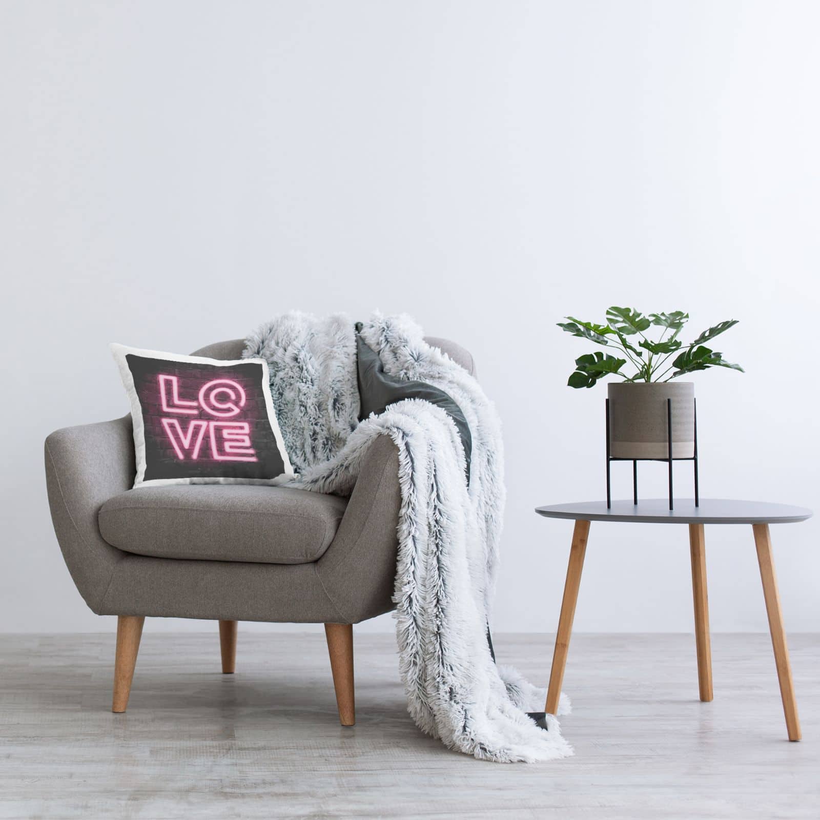 Stupell Industries Pink Love Letters Romantic Neon Throw Pillow, 18" x 18"
