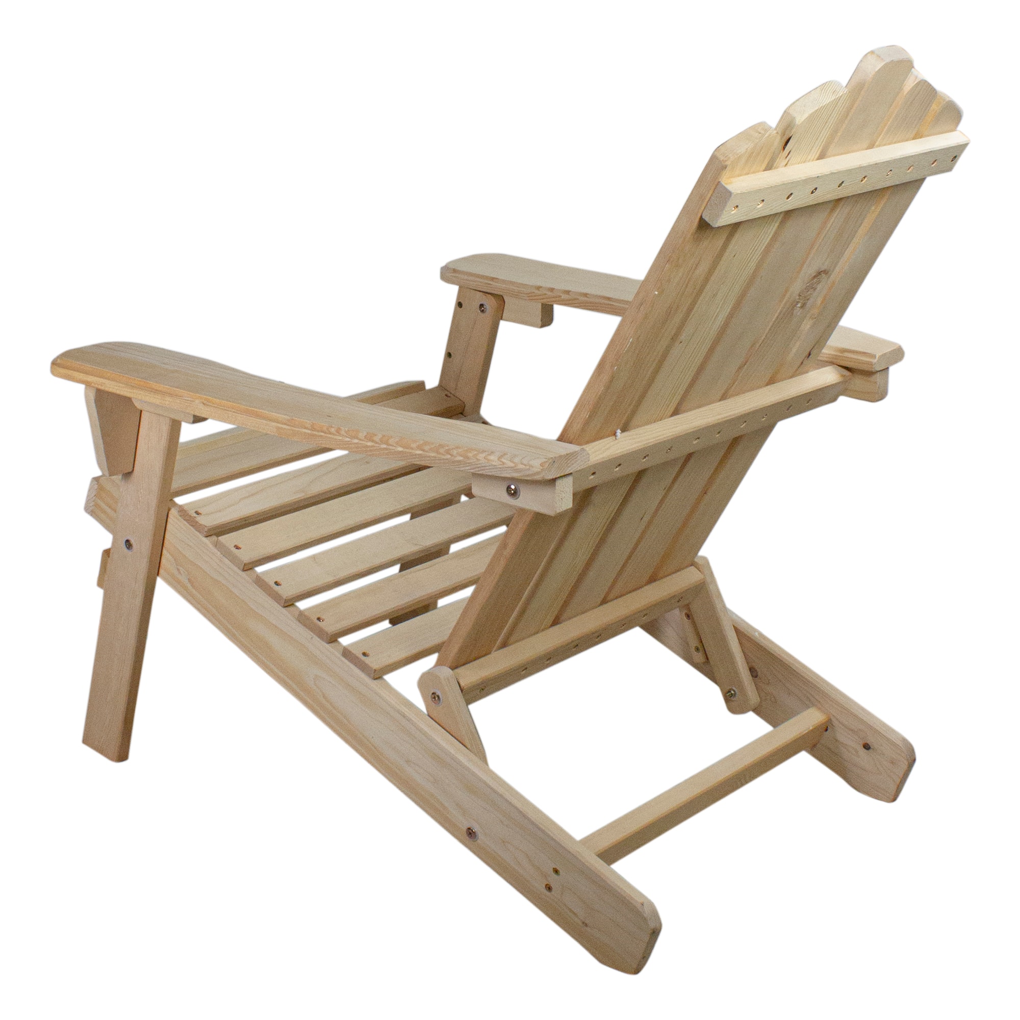 36" Natural Brown Classic Folding Wooden Adirondack Chair
