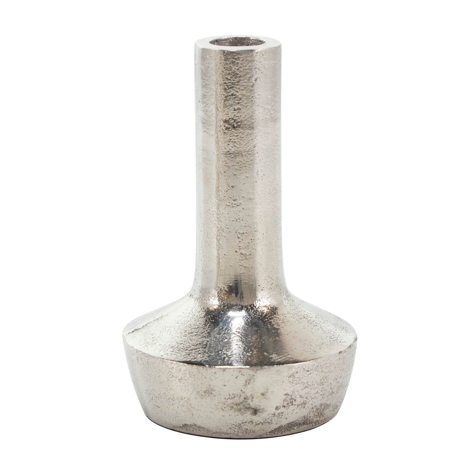 Silver Aluminum Candle Holder with Rounded Base Set