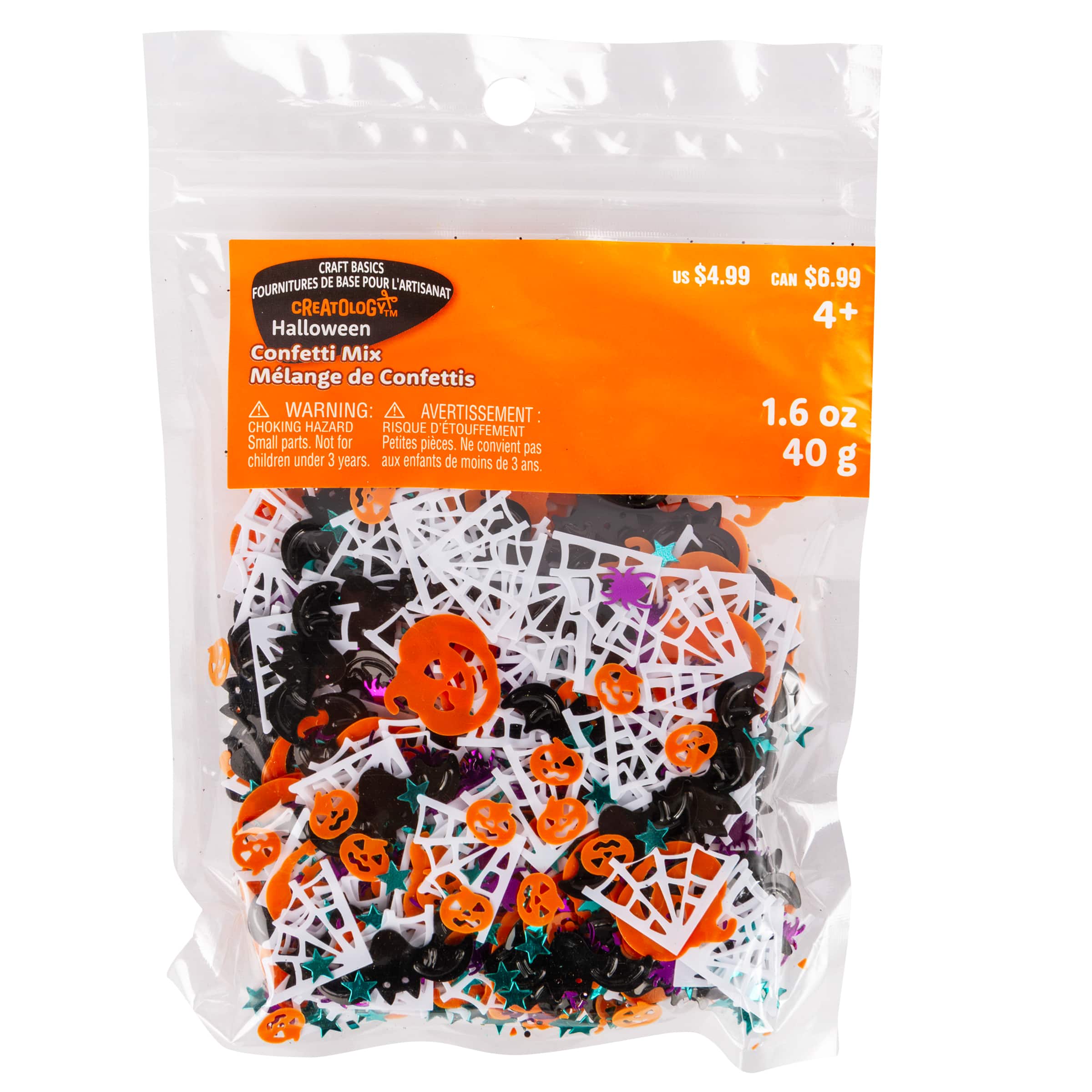 Jack-o'-Lantern & Spiderweb Confetti Mix by Creatology™