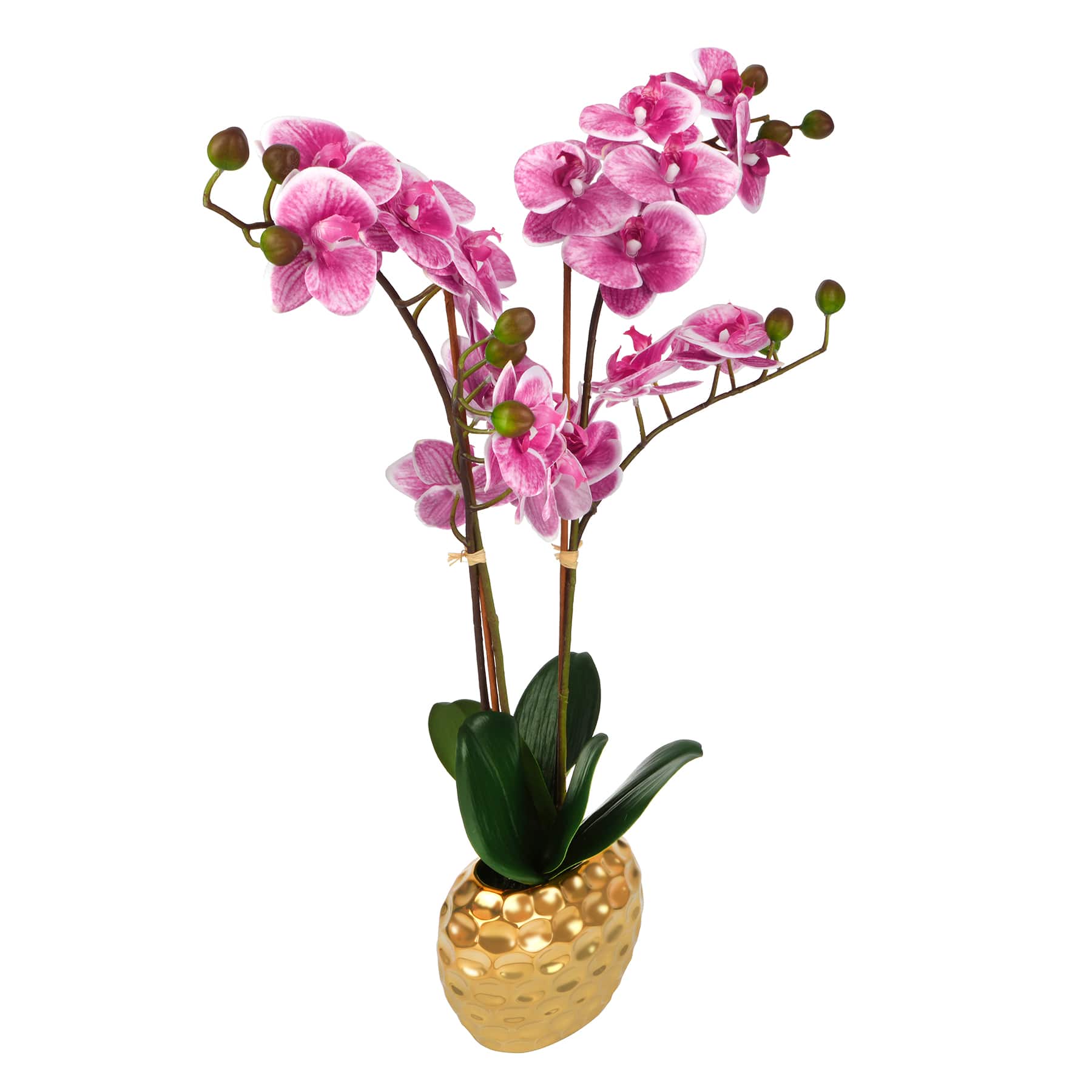 24" Tabletop Pink Orchid Plant in Gold Ceramic Pot by Ashland®